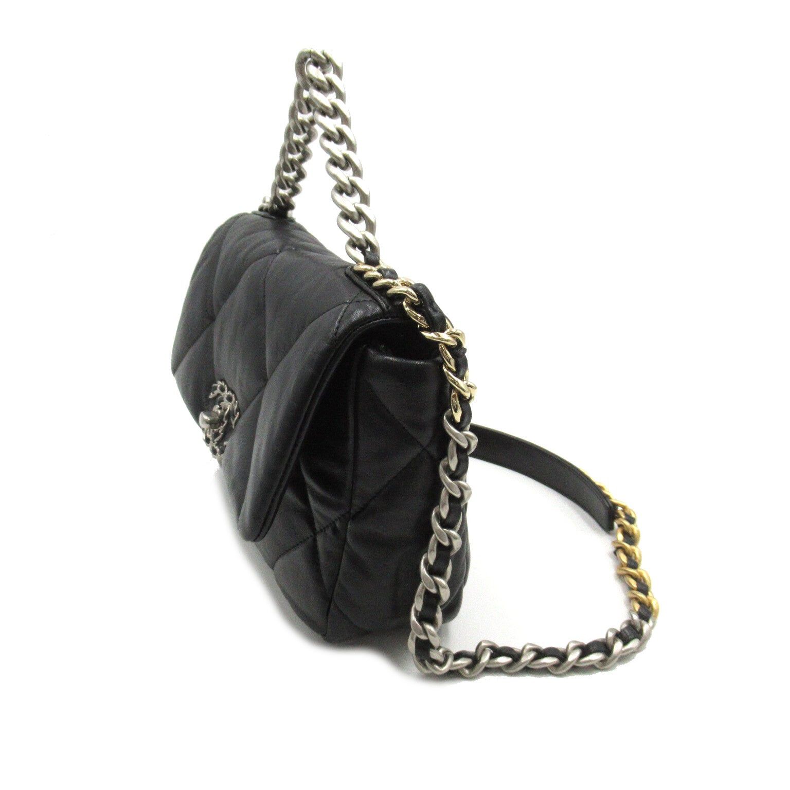 Chanel Chanel Chanel19 Chain Shoulder Bag Lambskin (Sheepskin) Black Size ONE SIZE - 3 Thumbnail