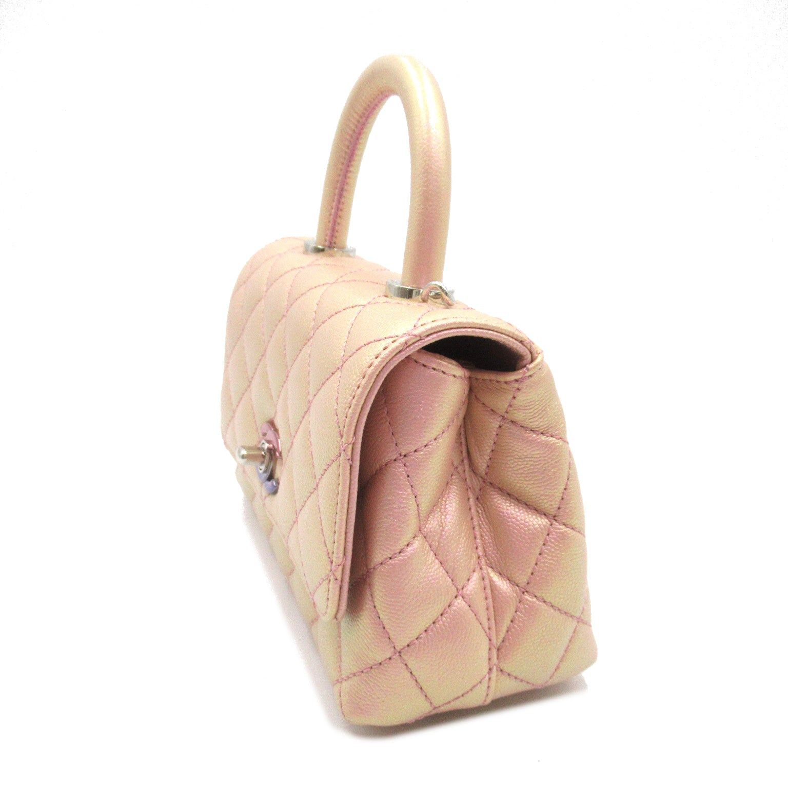Chanel Chanel Coco Handle Matelasse Shoulder Bag Caviar Skin (Grained Calf) Pink Metallic Silver Hardware Size ONE SIZE - 3 Thumbnail