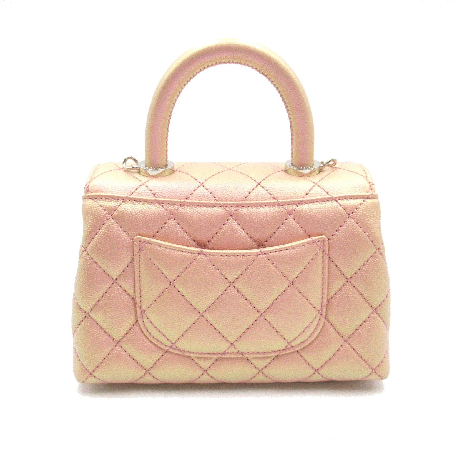 Chanel Chanel Coco Handle Matelasse Shoulder Bag Caviar Skin (Grained Calf) Pink Metallic Silver Hardware Size ONE SIZE - 2 Thumbnail
