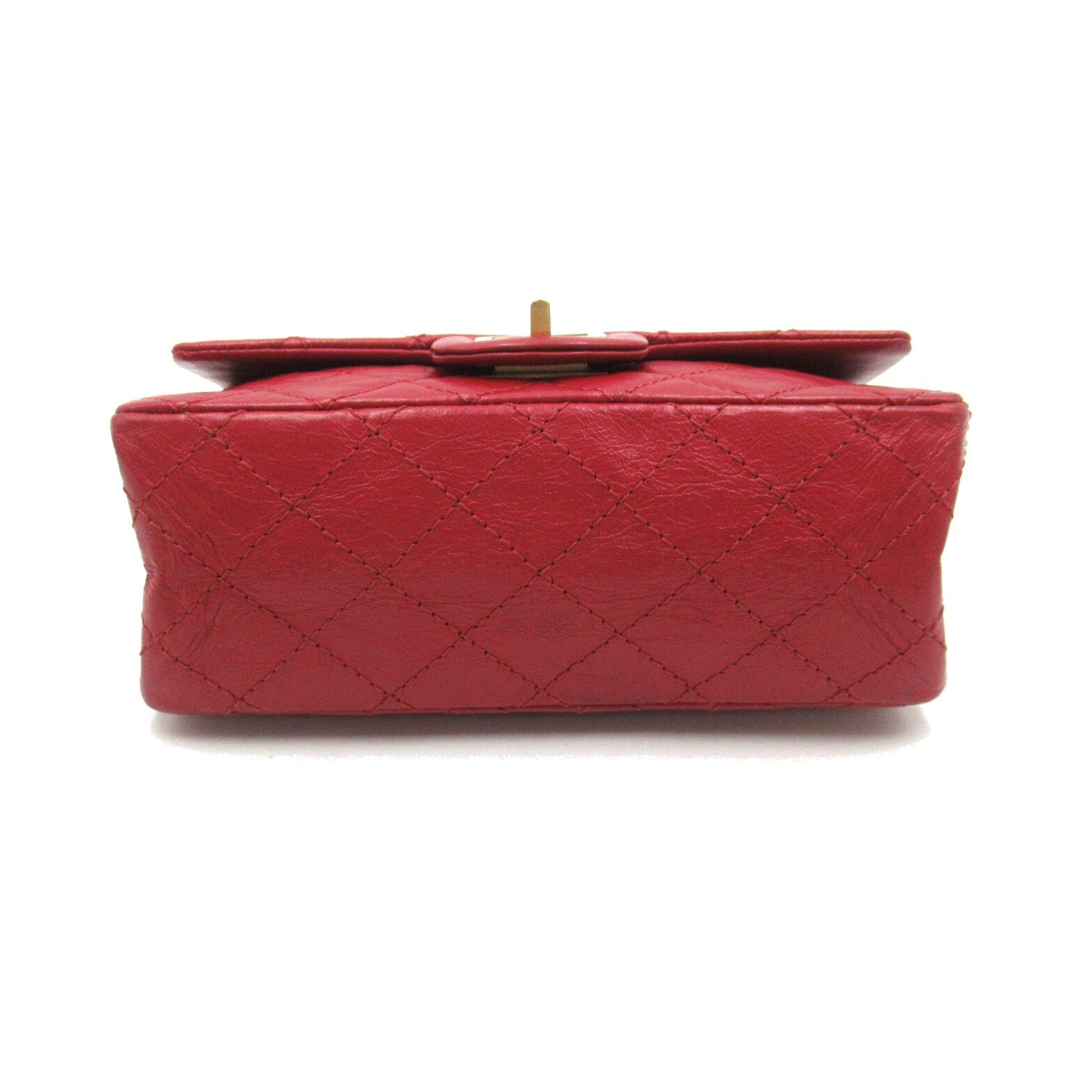 Chanel Chanel 2.55 Mini Matelasse Chain Shoulder Bag Calfskin (Cowhide) Red Gold Hardware Size ONE SIZE - 4 Thumbnail