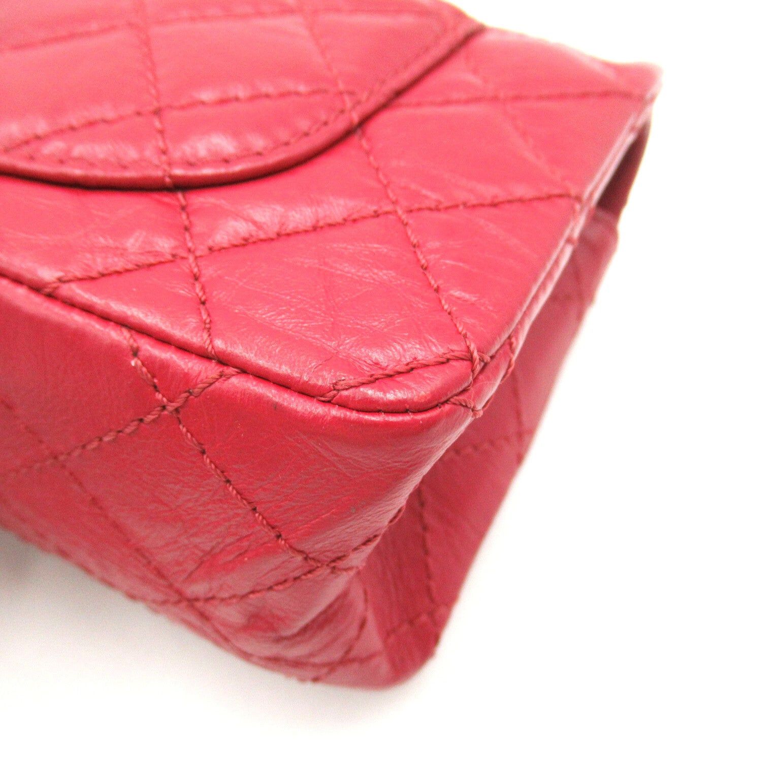 Chanel Chanel 2.55 Mini Matelasse Chain Shoulder Bag Calfskin (Cowhide) Red Gold Hardware Size ONE SIZE - 16 Thumbnail