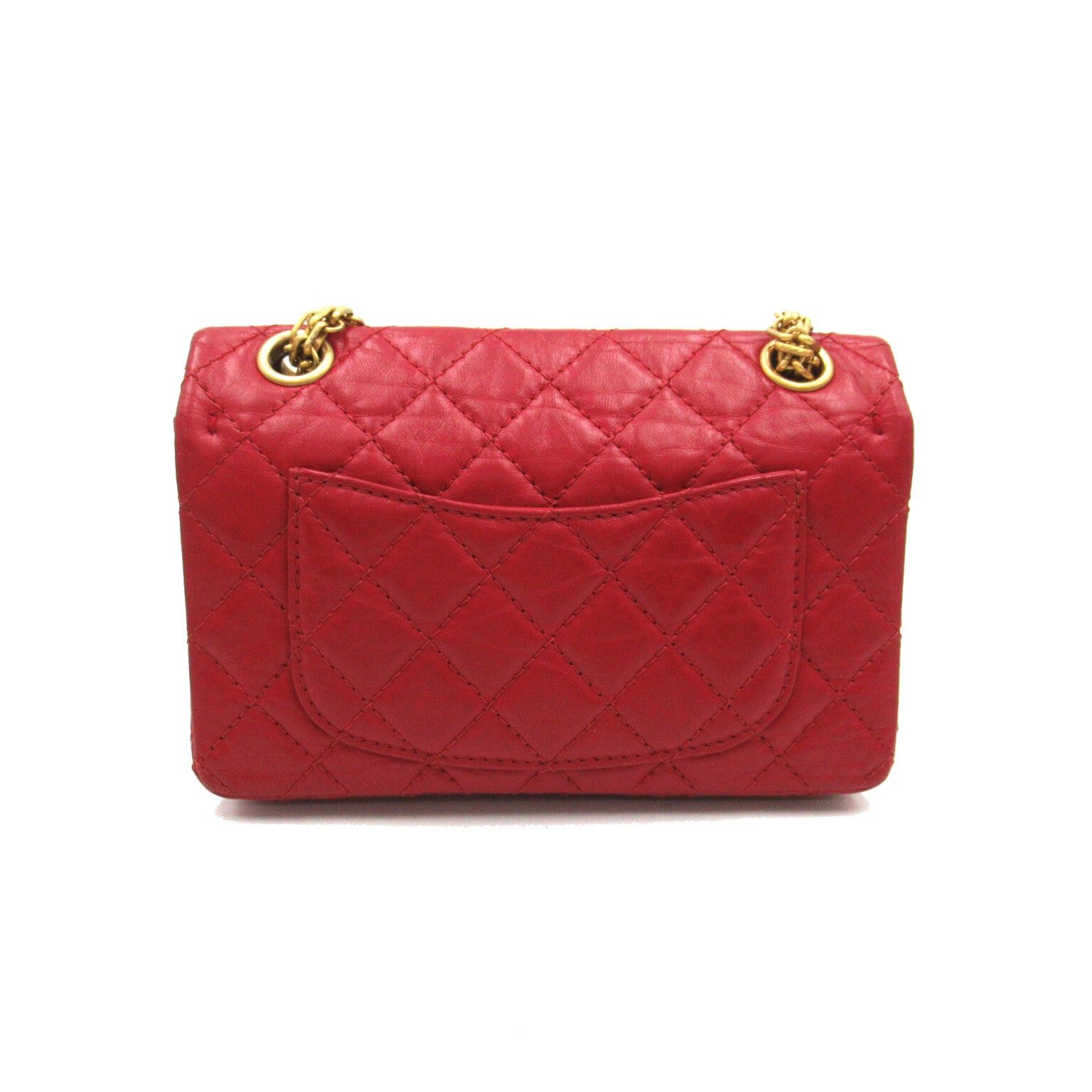 Chanel Chanel 2.55 Mini Matelasse Chain Shoulder Bag Calfskin (Cowhide) Red Gold Hardware Size ONE SIZE - 2 Thumbnail
