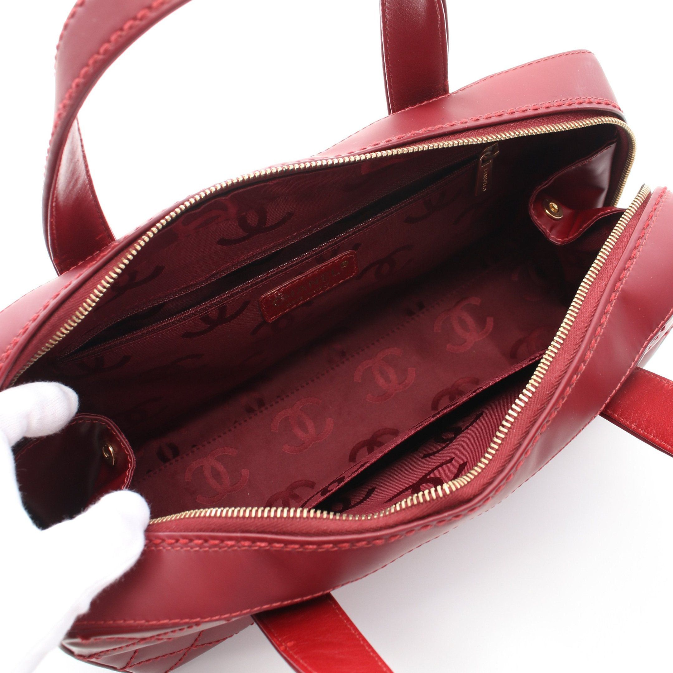 Chanel Chanel Wild Stitch Coco Mark Handbag Leather Bordeaux Gold Hardware Size ONE SIZE - 3 Thumbnail