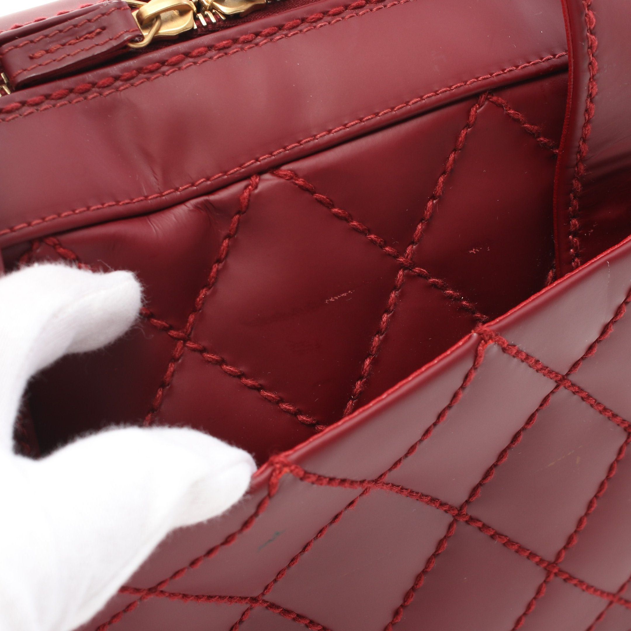 Chanel Chanel Wild Stitch Coco Mark Handbag Leather Bordeaux Gold Hardware Size ONE SIZE - 6 Thumbnail
