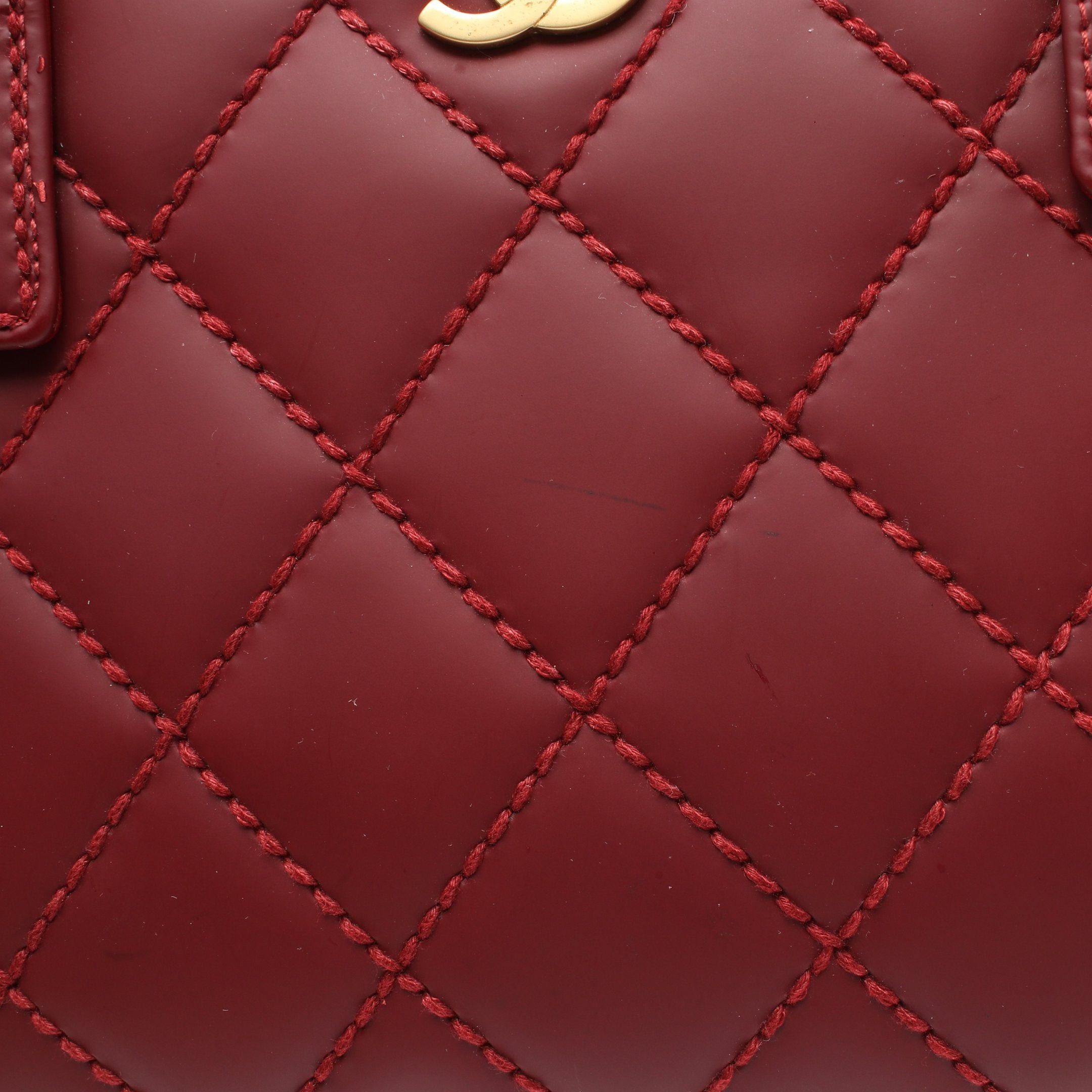 Chanel Chanel Wild Stitch Coco Mark Handbag Leather Bordeaux Gold Hardware Size ONE SIZE - 12 Thumbnail