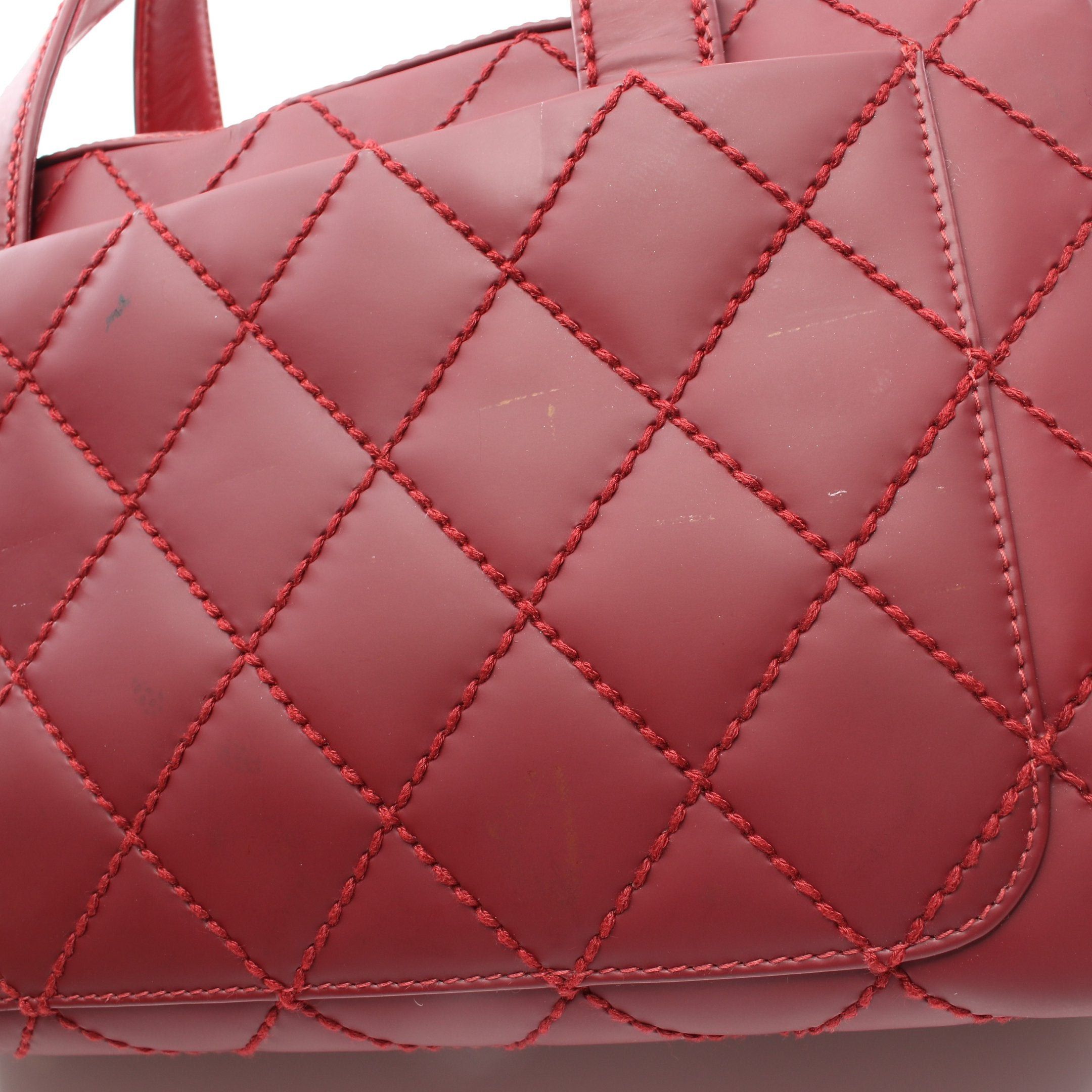 Chanel Chanel Wild Stitch Coco Mark Handbag Leather Bordeaux Gold Hardware Size ONE SIZE - 7 Thumbnail