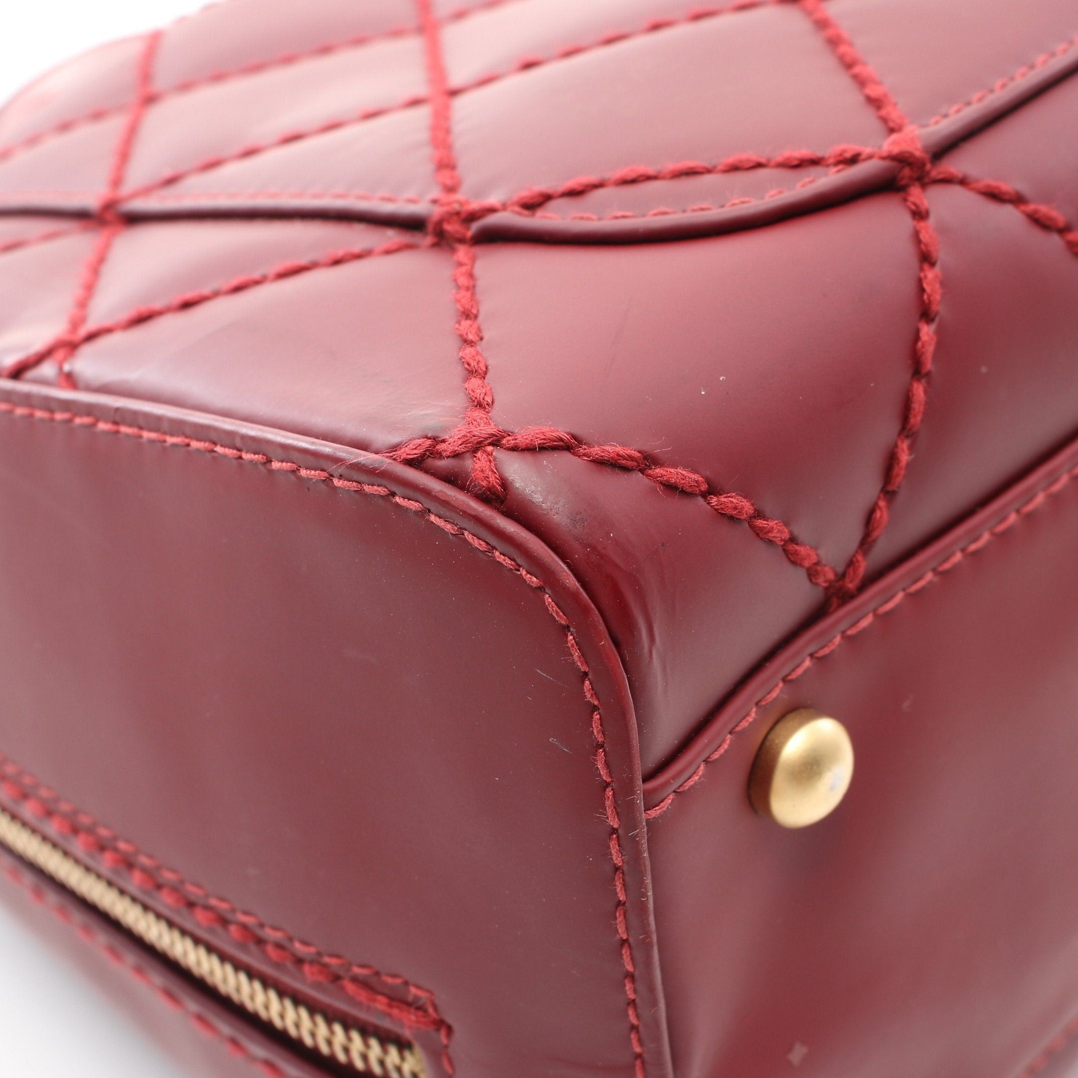 Chanel Chanel Wild Stitch Coco Mark Handbag Leather Bordeaux Gold Hardware Size ONE SIZE - 9 Thumbnail
