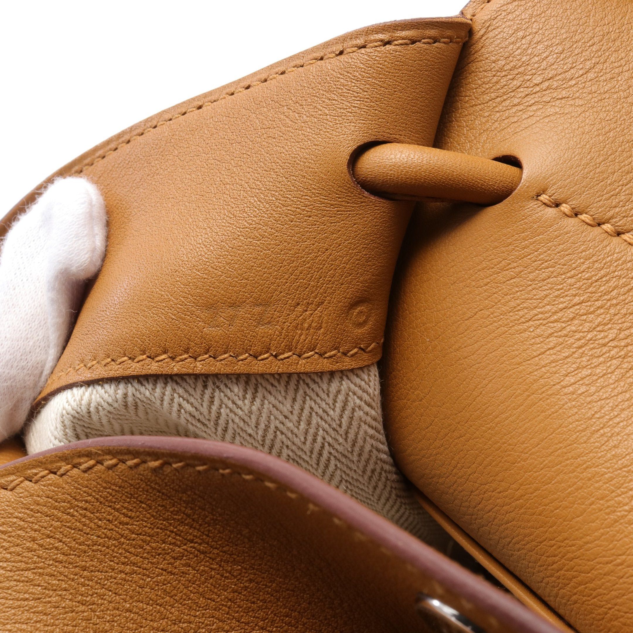 Hermes Hermes Sac Ad Daypack Caramel Backpack Rucksack Veau Gulliver Light Brown Silver Hardware □ R Stamp Size ONE SIZE - 5 Thumbnail