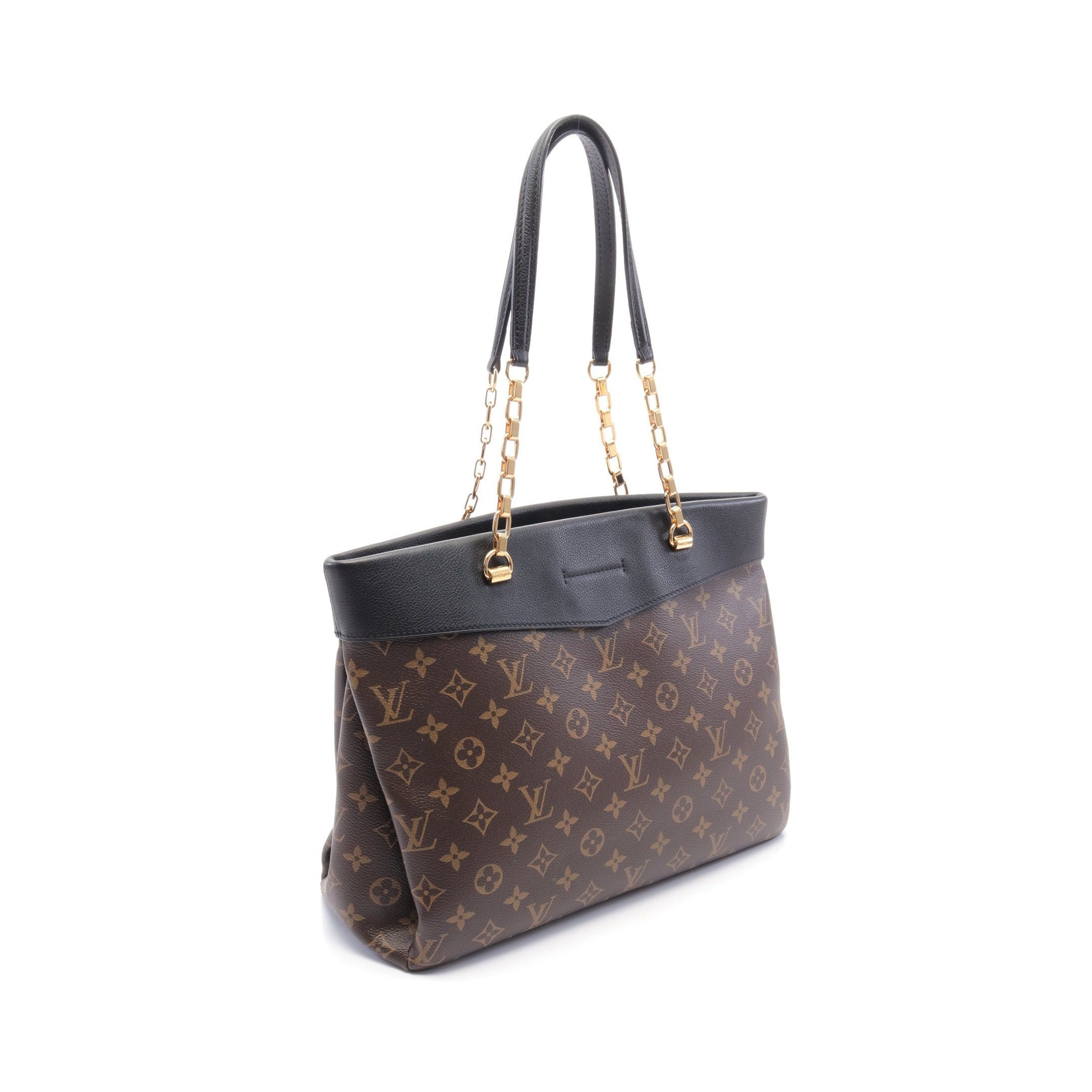 Louis Vuitton Louis Vuitton Pallas Shopper Monogram Noir Chain Shoulder Bag Tote Leather Brown Black Size ONE SIZE - 2 Thumbnail