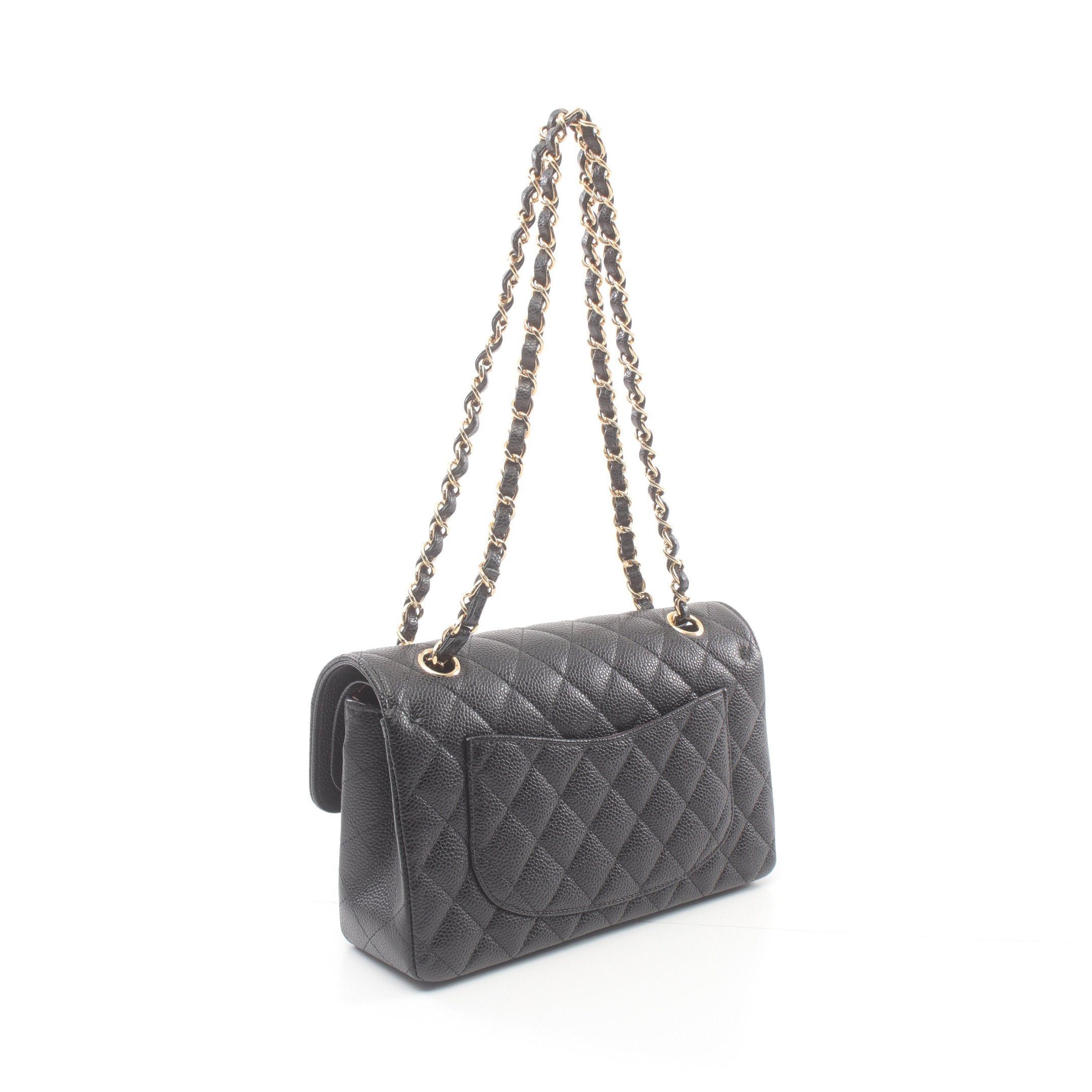 Chanel Chanel Matelasse Double Flap Chain Shoulder Bag Caviar Skin Black Gold Hardware Size ONE SIZE - 2 Thumbnail