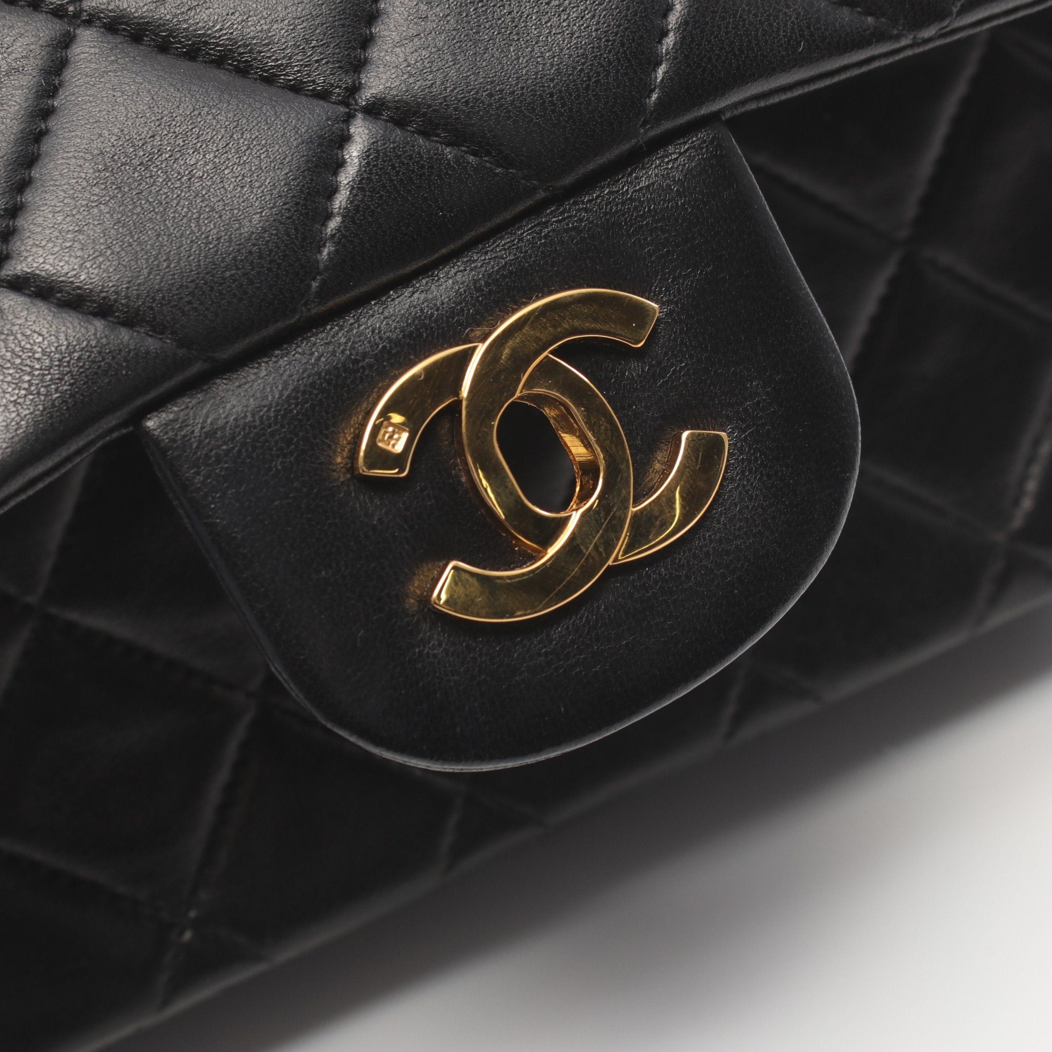Chanel Chanel Matelasse Double Flap Chain Shoulder Bag Lambskin Black Gold Hardware Size ONE SIZE - 10 Thumbnail