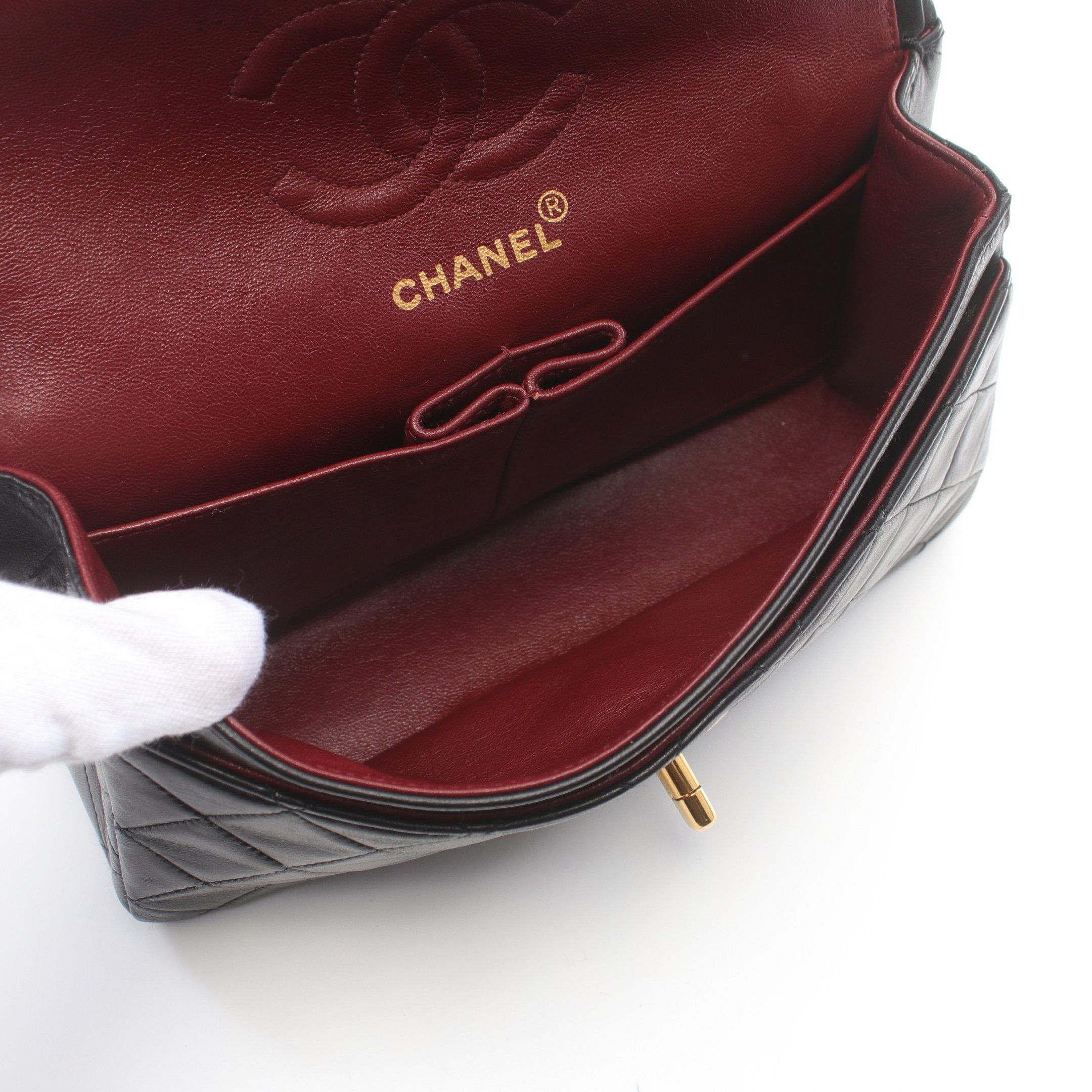 Chanel Chanel Matelasse Double Flap Chain Shoulder Bag Lambskin Black Gold Hardware Size ONE SIZE - 3 Thumbnail