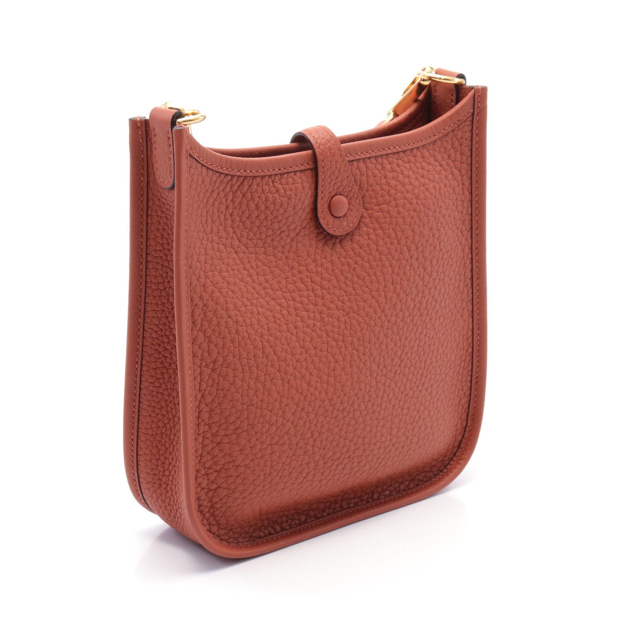 Hermes Hermes Evelyn Tpm Cuible Shoulder Bag Clemence Leather Brown Gold Hardware Double Engraved Size ONE SIZE - 2 Thumbnail