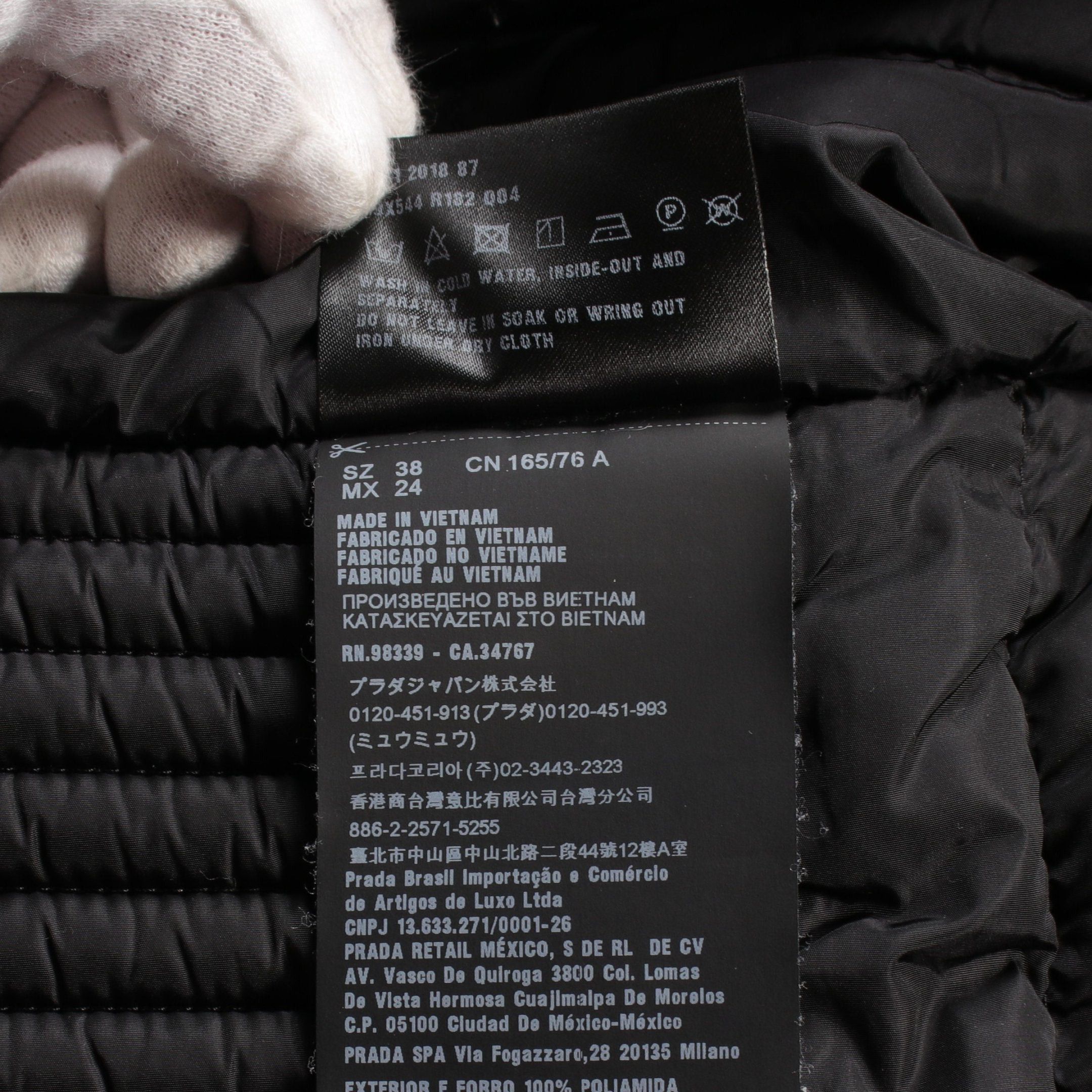 Prada Prada Quilted Down Jacket Nylon Black Size ONE SIZE - 4 Thumbnail