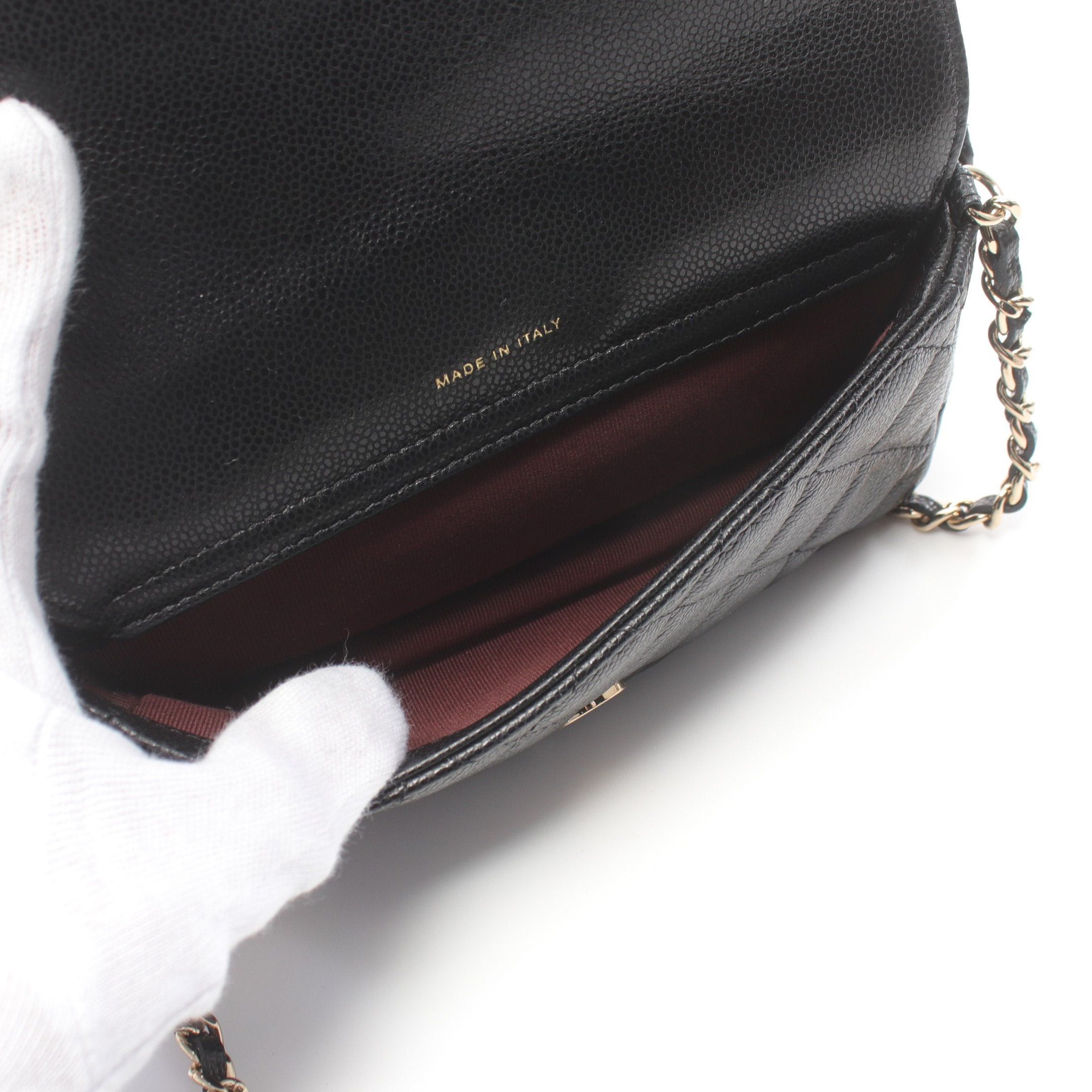 Chanel Chanel Matelasse Chain Phone Case Wallet Shoulder Bag Caviar Skin Black Gold Hardware Size ONE SIZE - 4 Thumbnail