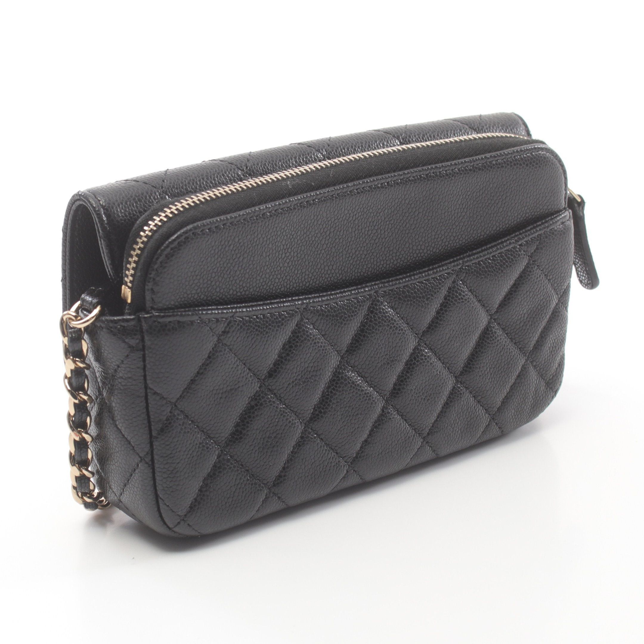 Chanel Chanel Matelasse Chain Phone Case Wallet Shoulder Bag Caviar Skin Black Gold Hardware Size ONE SIZE - 2 Thumbnail