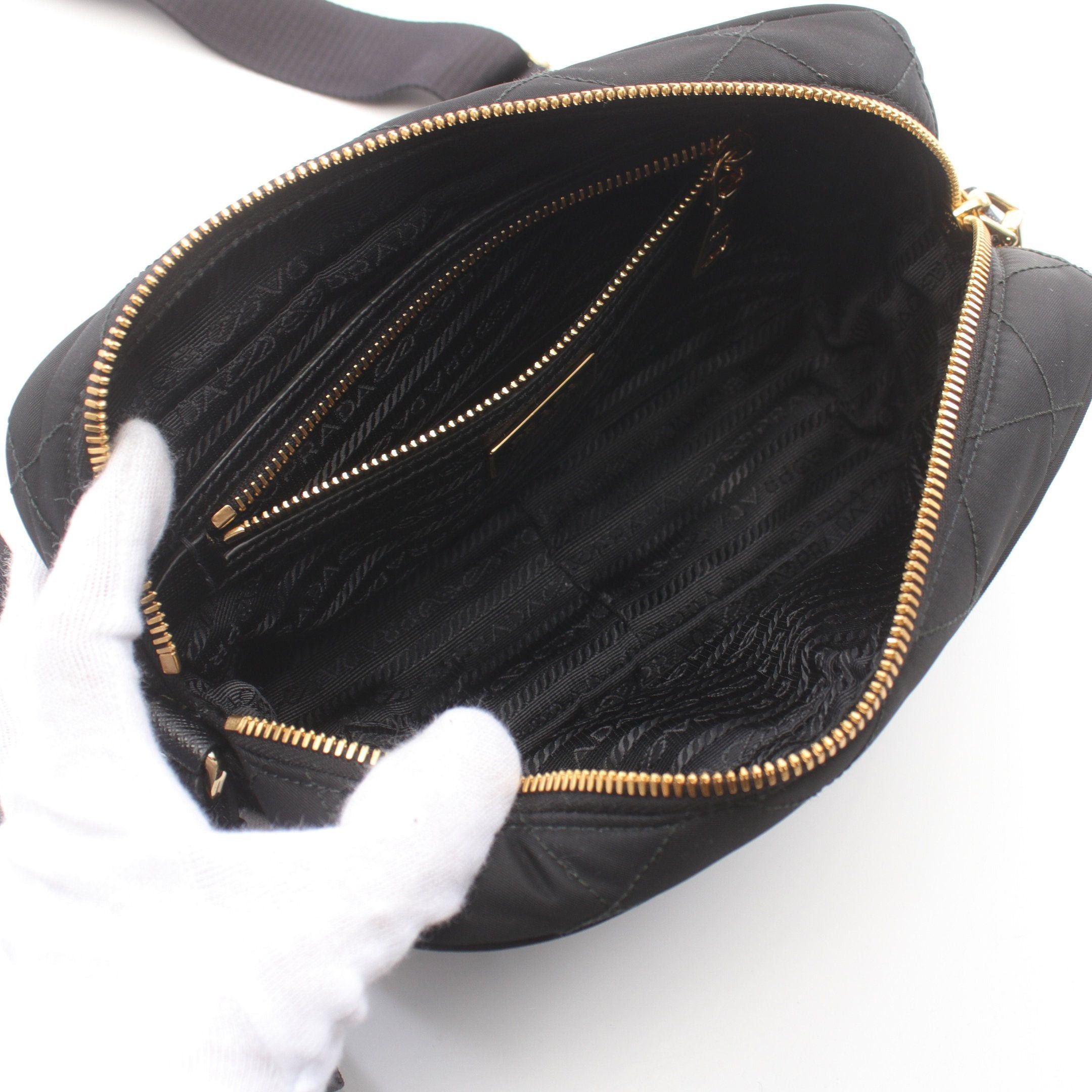 Prada Prada Tessuto Impuntu Shoulder Bag Nylon Black Size ONE SIZE - 3 Thumbnail