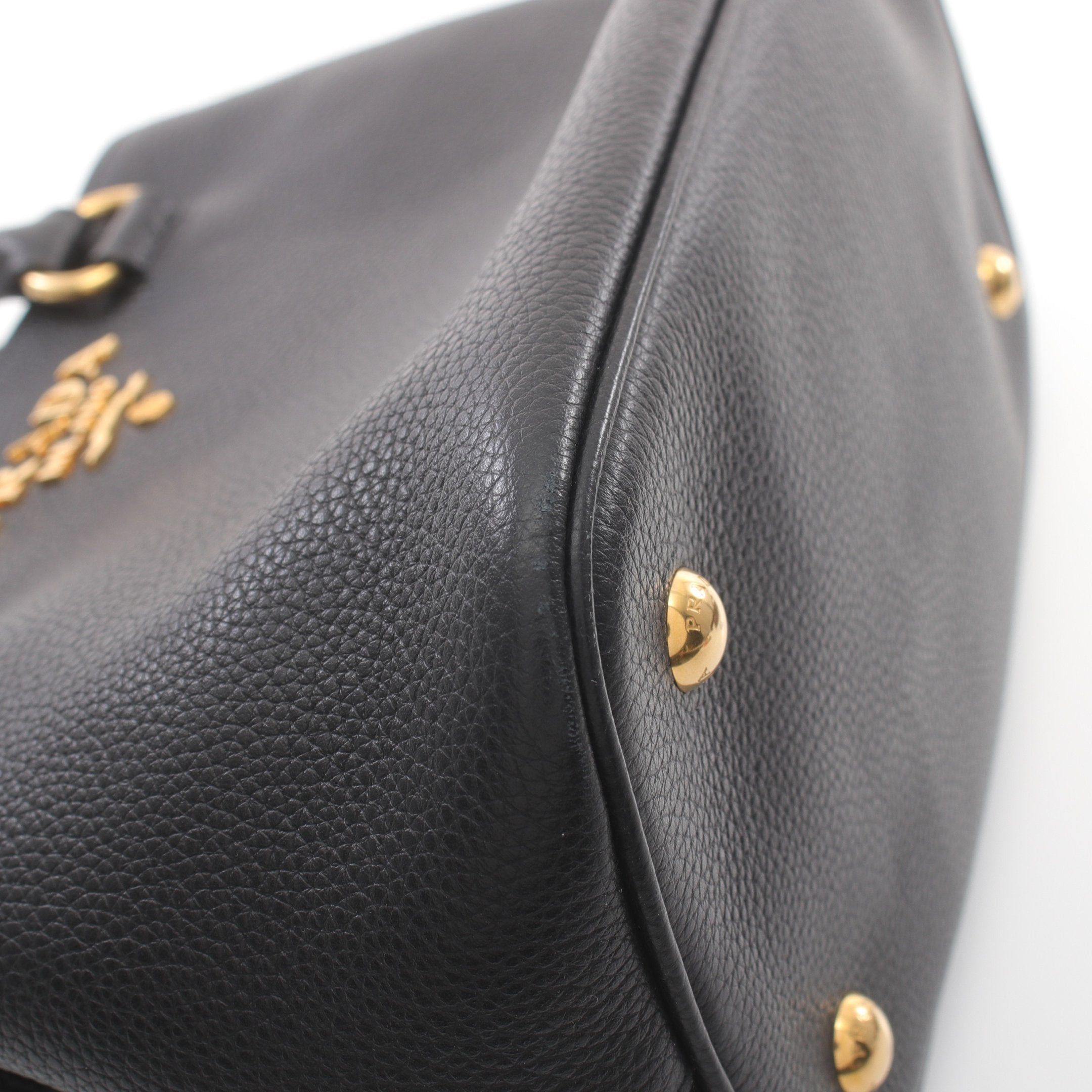 Prada Prada Vitello Phenix Handbag Leather Black Size ONE SIZE - 5 Thumbnail
