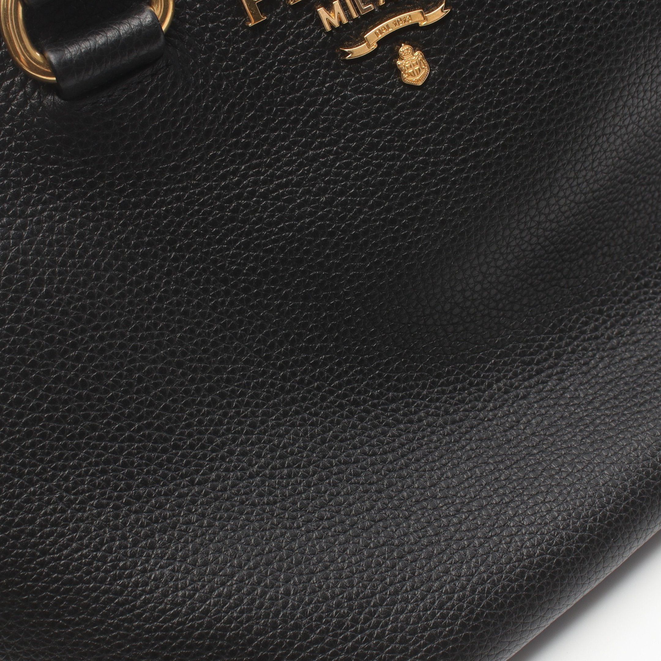 Prada Prada Vitello Phenix Handbag Leather Black Size ONE SIZE - 7 Thumbnail