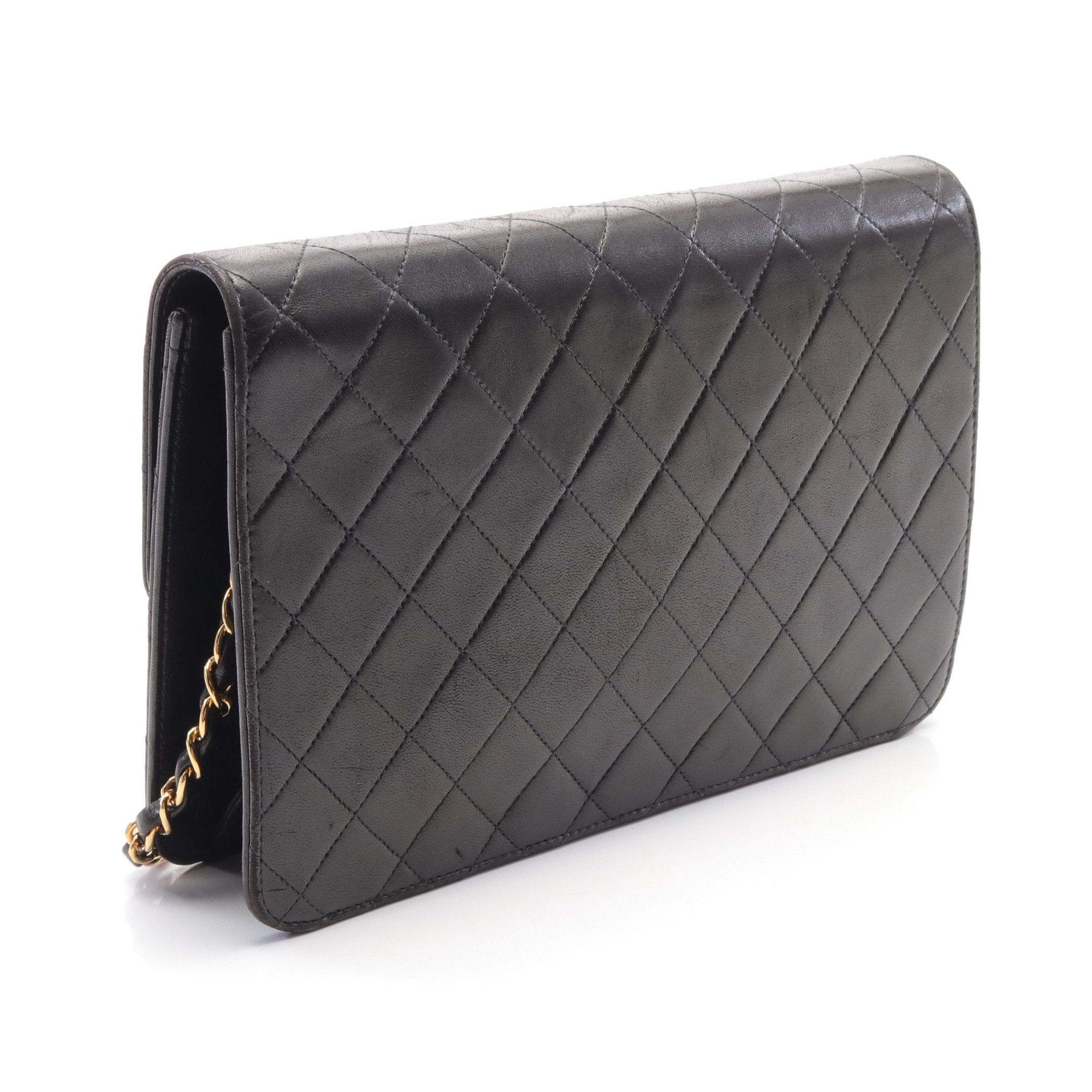Chanel Chanel Matelasse Chain Shoulder Bag Lambskin Black Gold Hardware Size ONE SIZE - 2 Thumbnail