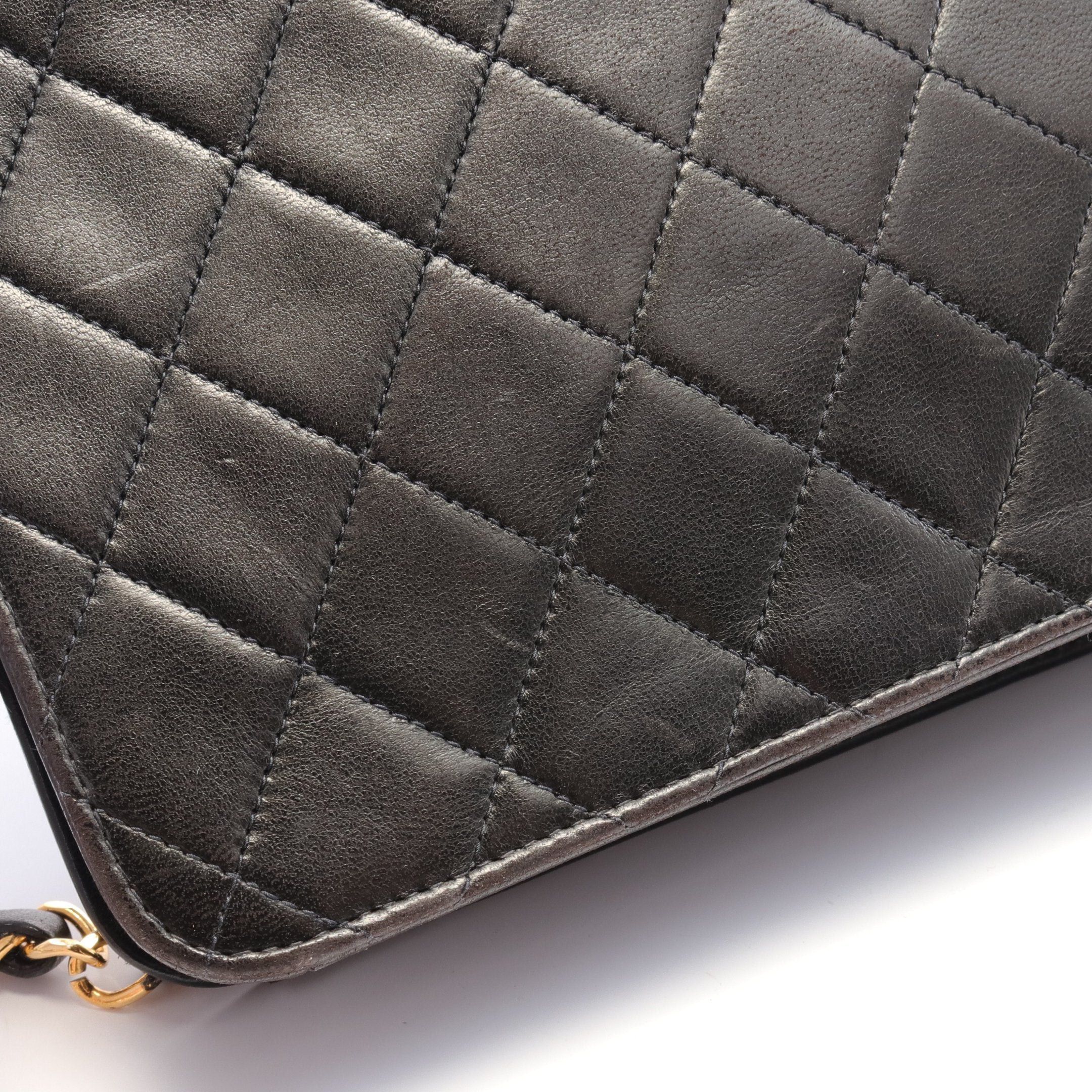 Chanel Chanel Matelasse Chain Shoulder Bag Lambskin Black Gold Hardware Size ONE SIZE - 8 Thumbnail