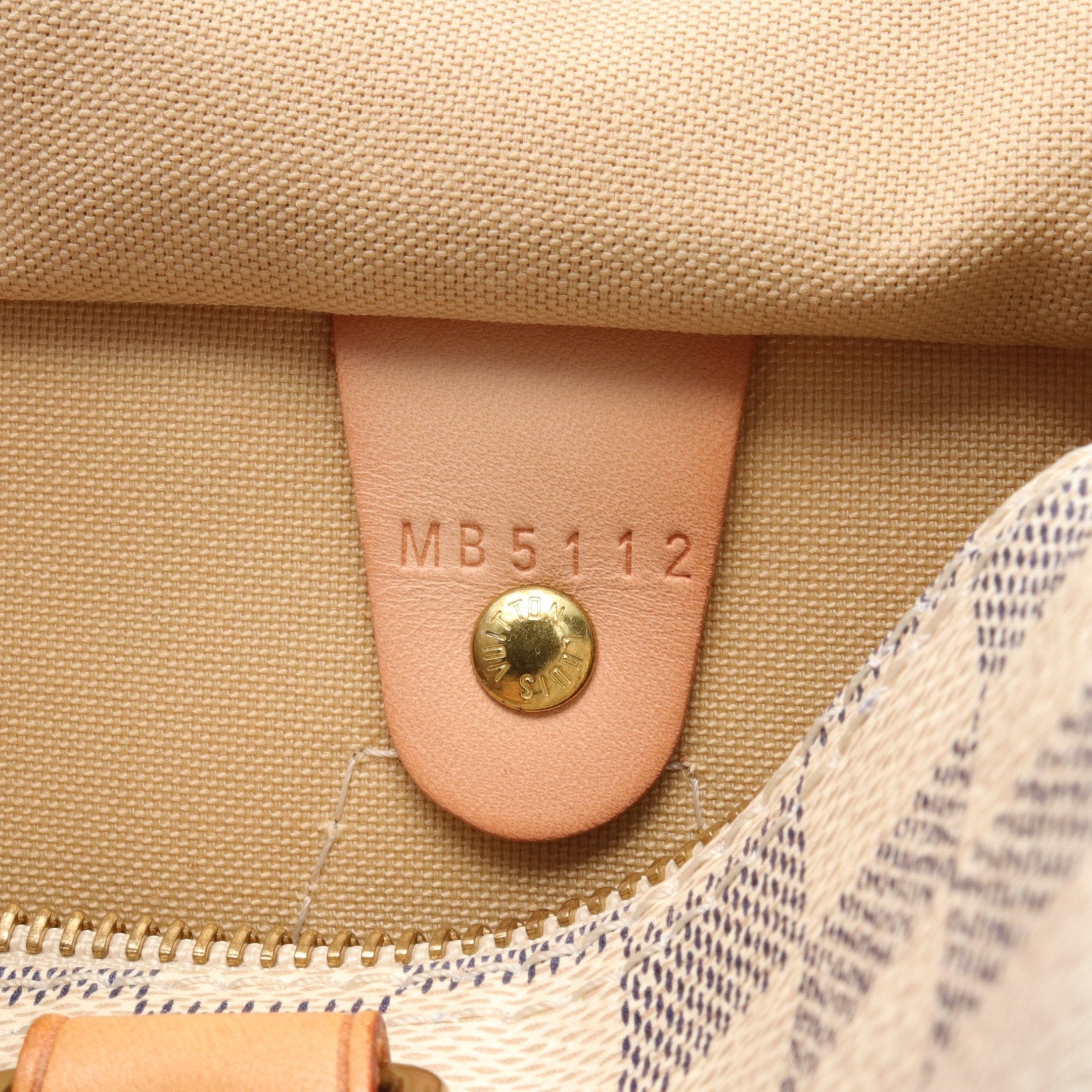 Louis Vuitton Louis Vuitton Speedy 25 Damier Azur Handbag Leather White Size ONE SIZE - 5 Thumbnail