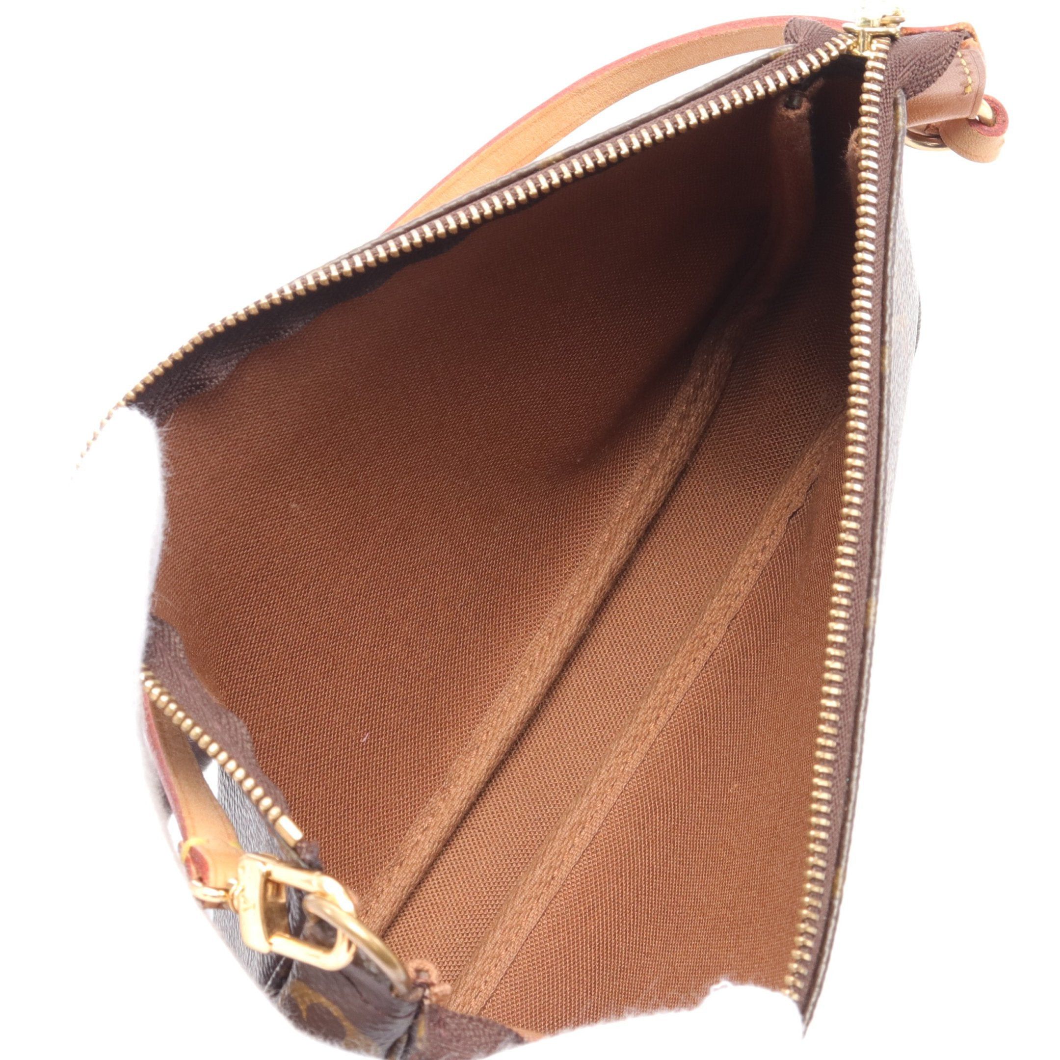 Louis Vuitton Louis Vuitton Pochette Accessoires Monogram Handbag Leather Brown Size ONE SIZE - 3 Thumbnail