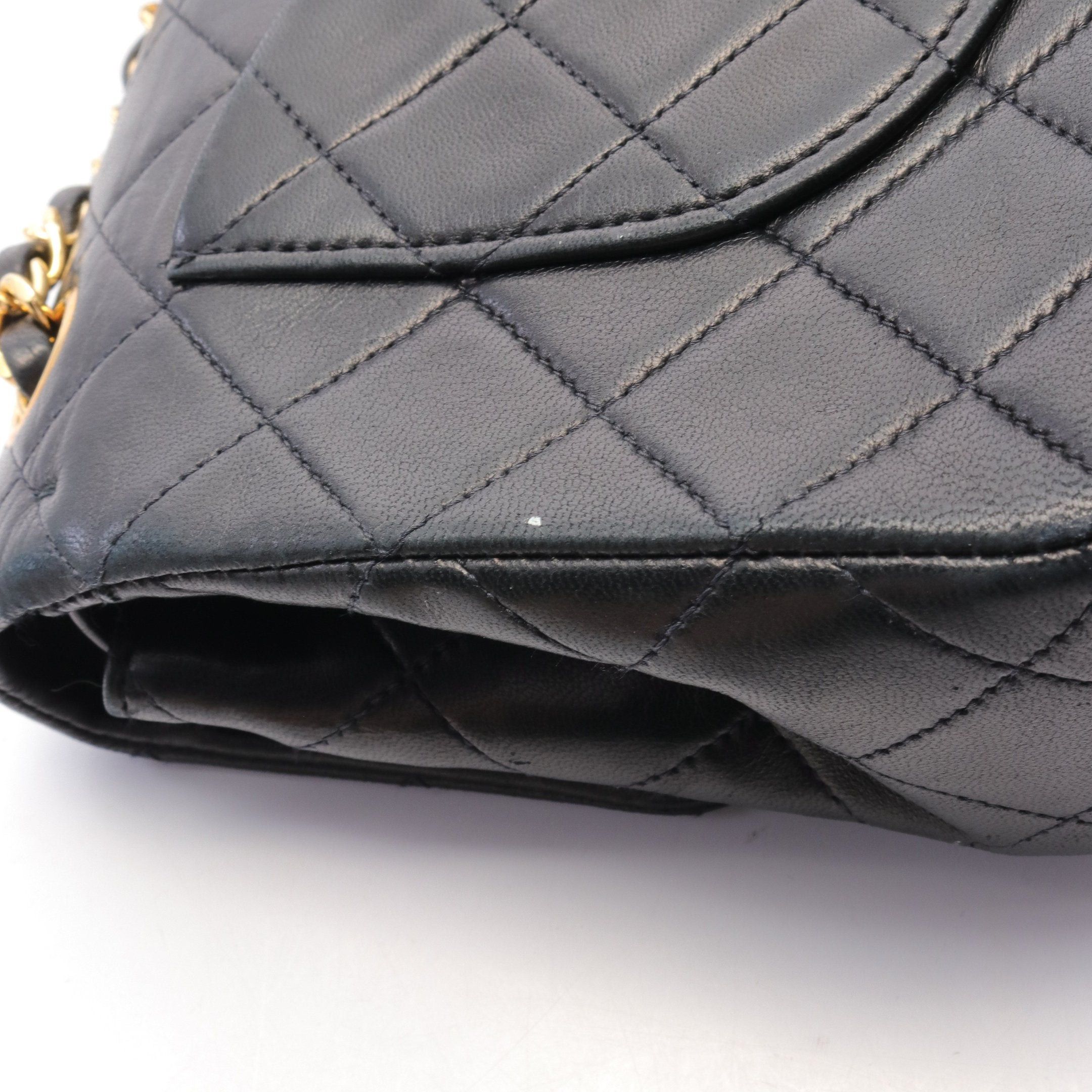 Chanel Chanel Matelasse Double Flap Chain Shoulder Bag Lambskin Black Gold Hardware Size ONE SIZE - 8 Thumbnail