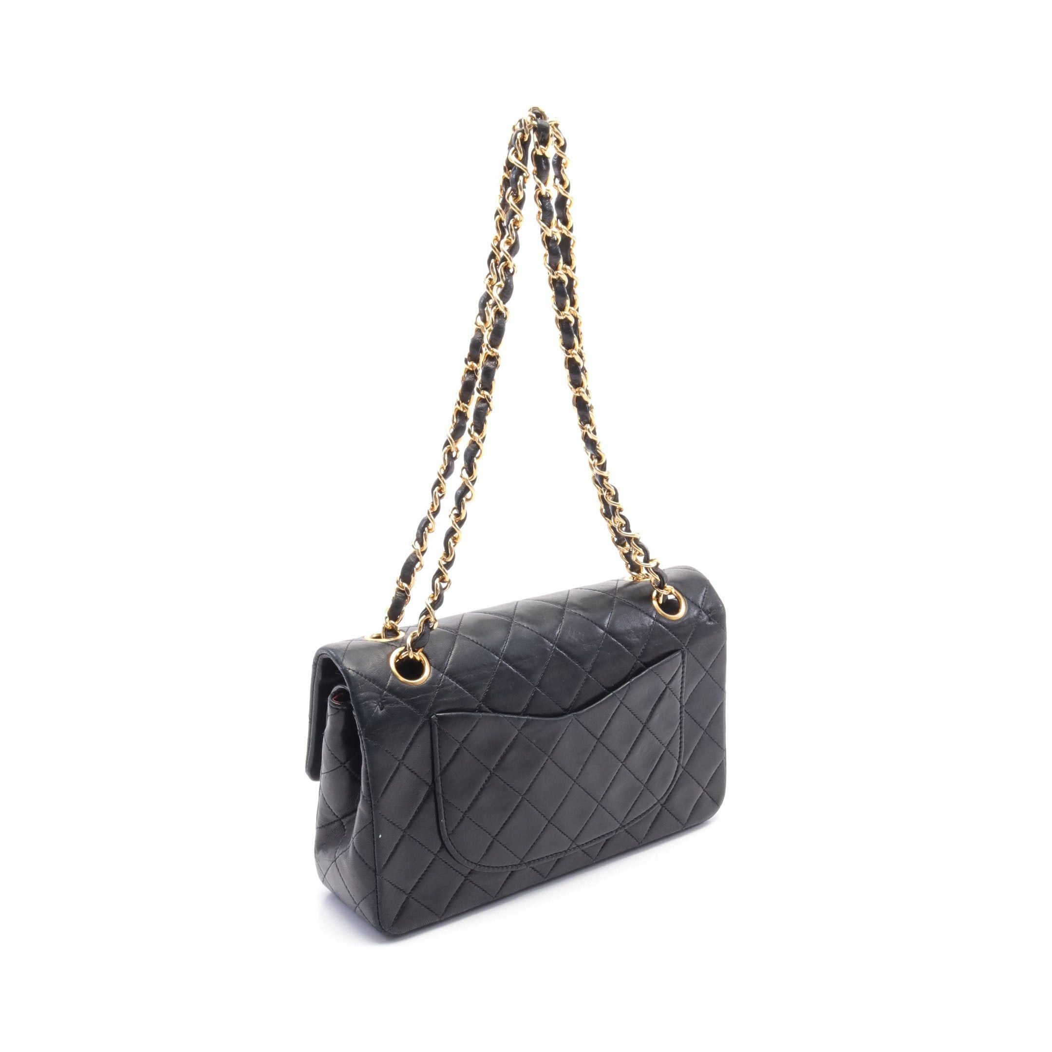 Chanel Chanel Matelasse Double Flap Chain Shoulder Bag Lambskin Black Gold Hardware Size ONE SIZE - 2 Thumbnail