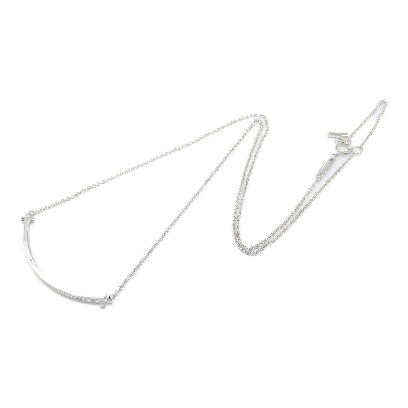 Tiffany & Co. Tiffany Co T Smile Small Necklace K18Wg (White Gold) Silver Size ONE SIZE - 3 Thumbnail