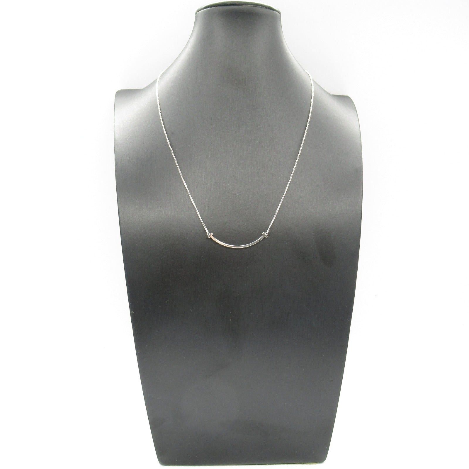 Tiffany & Co. Tiffany Co T Smile Small Necklace K18Wg (White Gold) Silver Size ONE SIZE - 6 Thumbnail