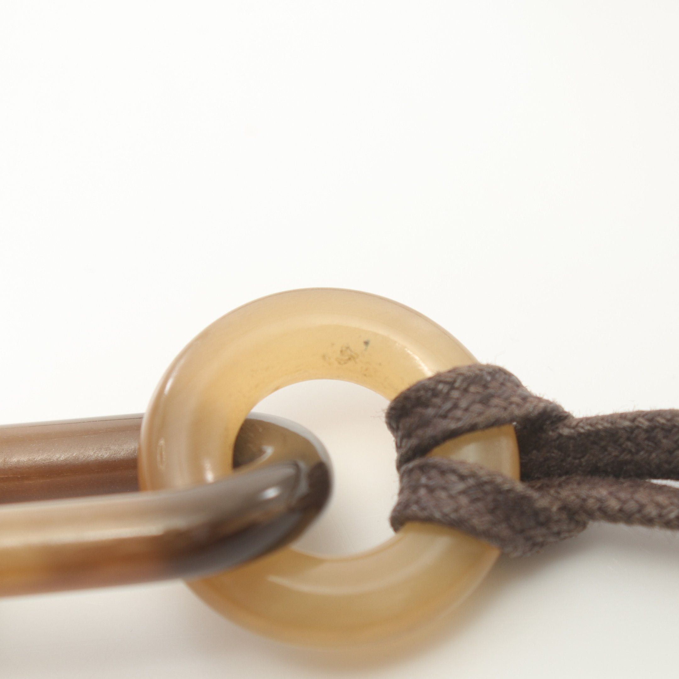 Hermes Hermes Meyance Necklace Buffalo Horn Leather Brown White Size ONE SIZE - 7 Thumbnail