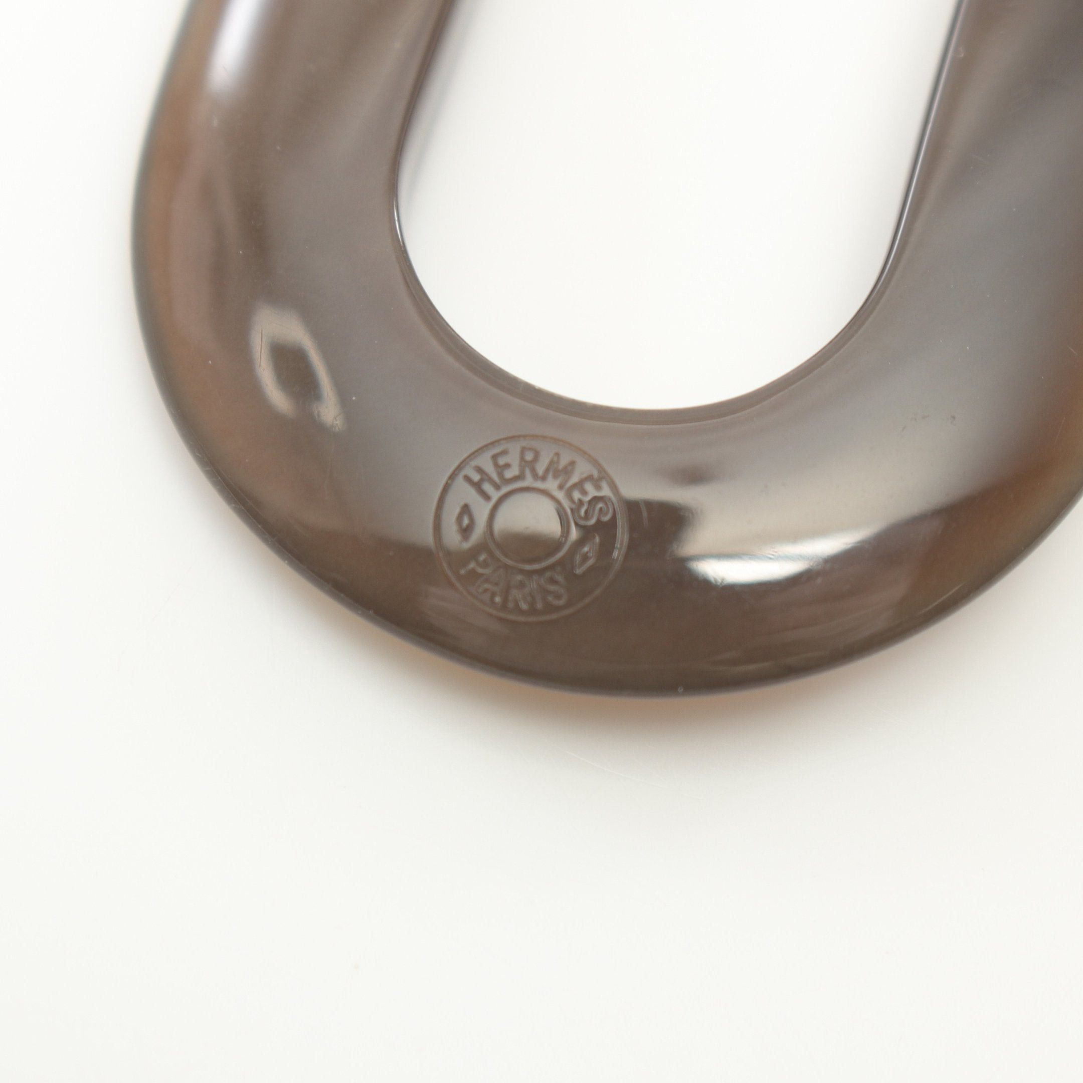 Hermes Hermes Meyance Necklace Buffalo Horn Leather Brown White Size ONE SIZE - 4 Thumbnail