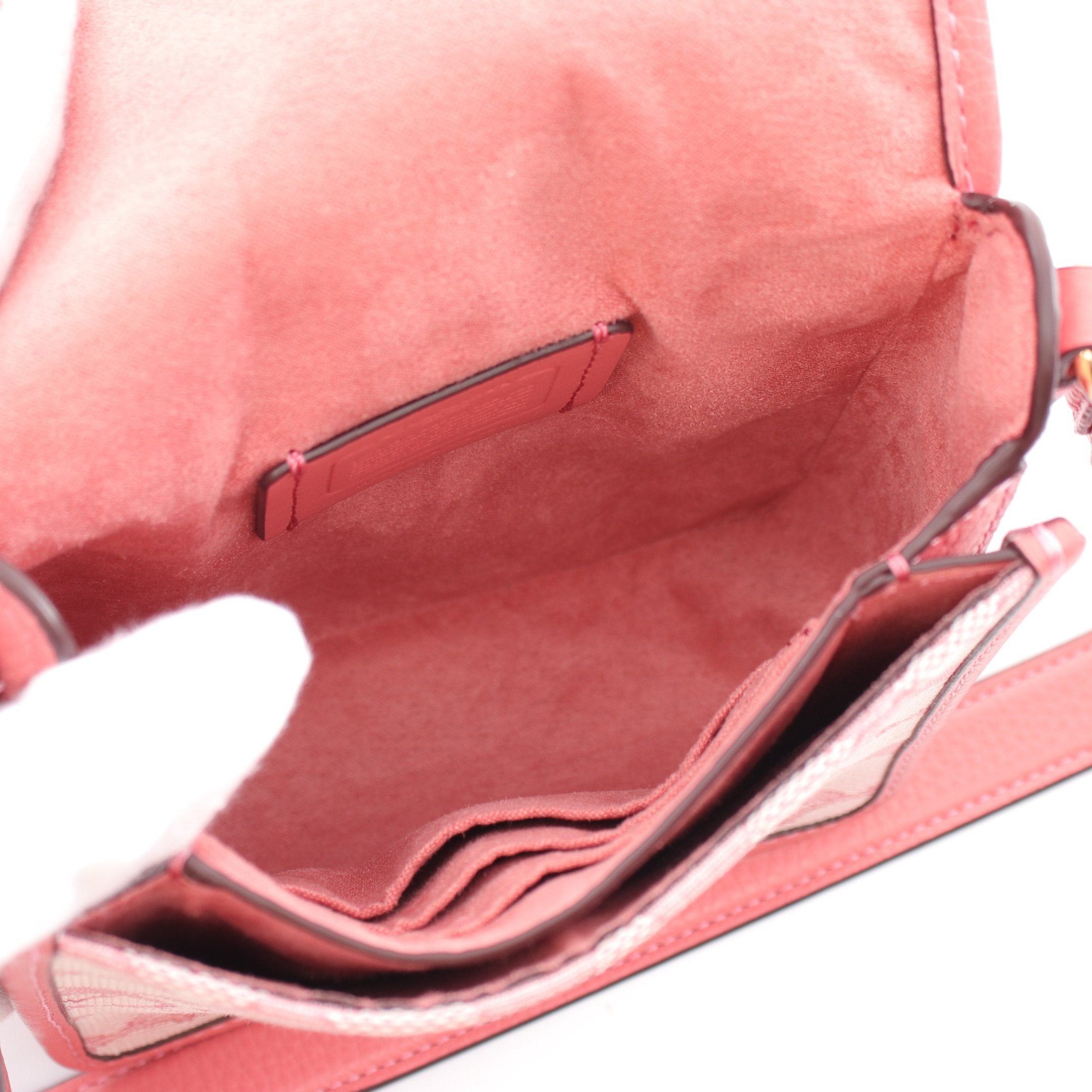 Coach Coach North South Ronnie Signature Shoulder Bag Canvas Leather Pink Size ONE SIZE - 3 Thumbnail