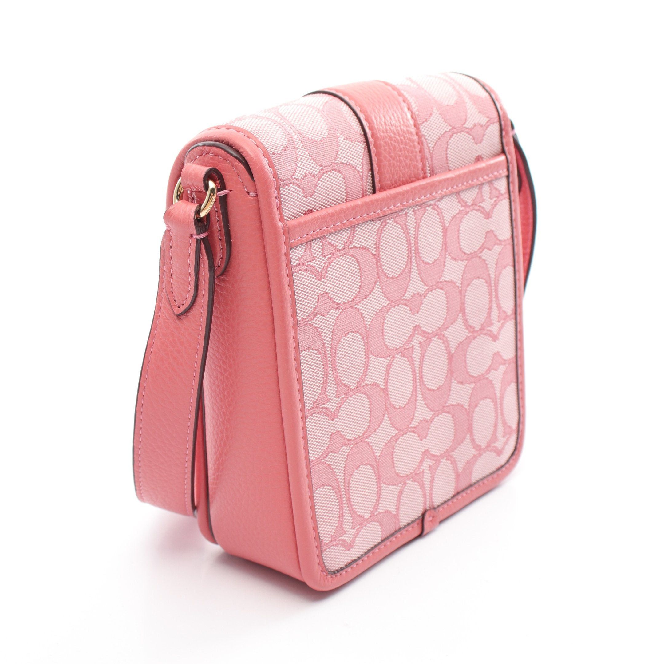 Coach Coach North South Ronnie Signature Shoulder Bag Canvas Leather Pink Size ONE SIZE - 2 Thumbnail