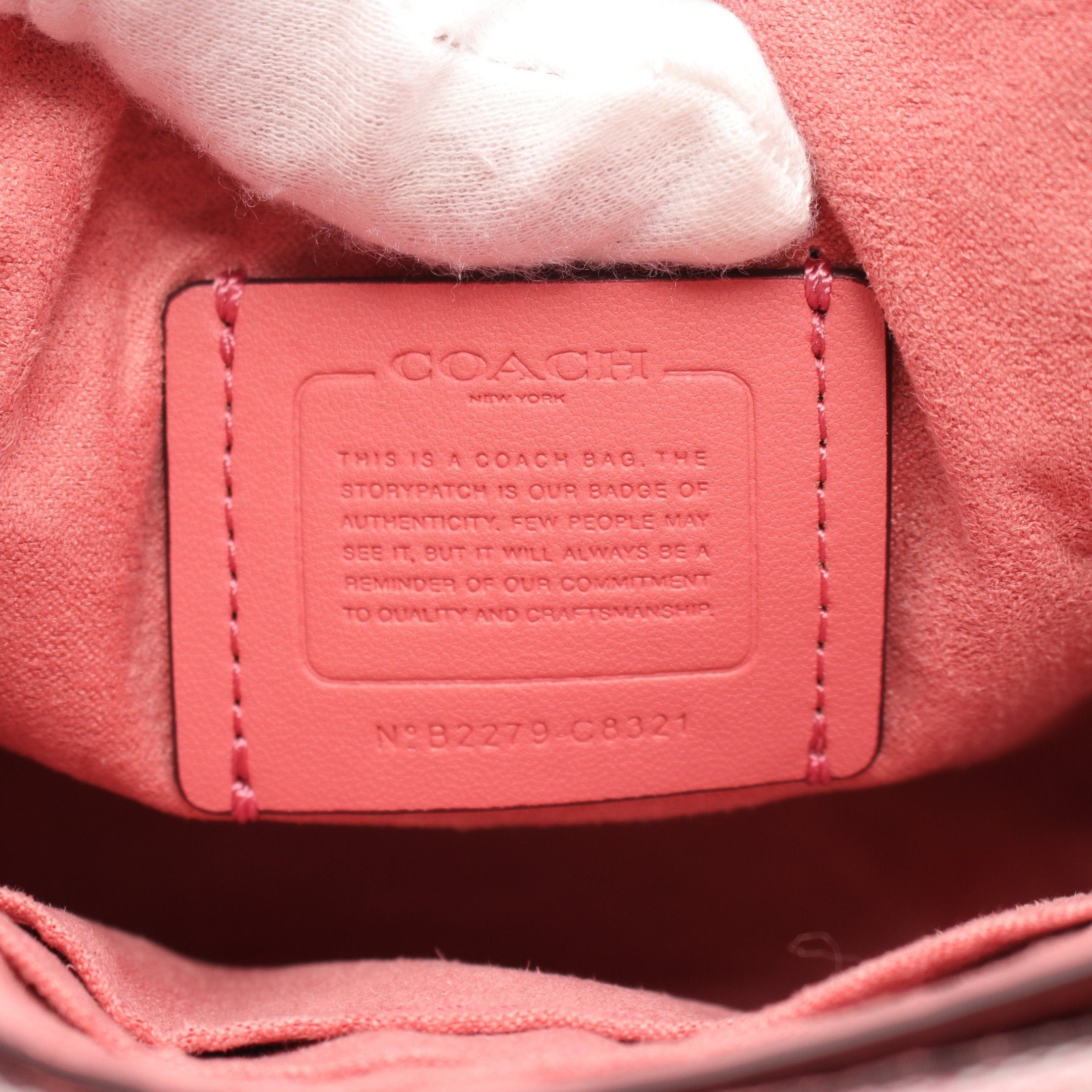 Coach Coach North South Ronnie Signature Shoulder Bag Canvas Leather Pink Size ONE SIZE - 4 Thumbnail