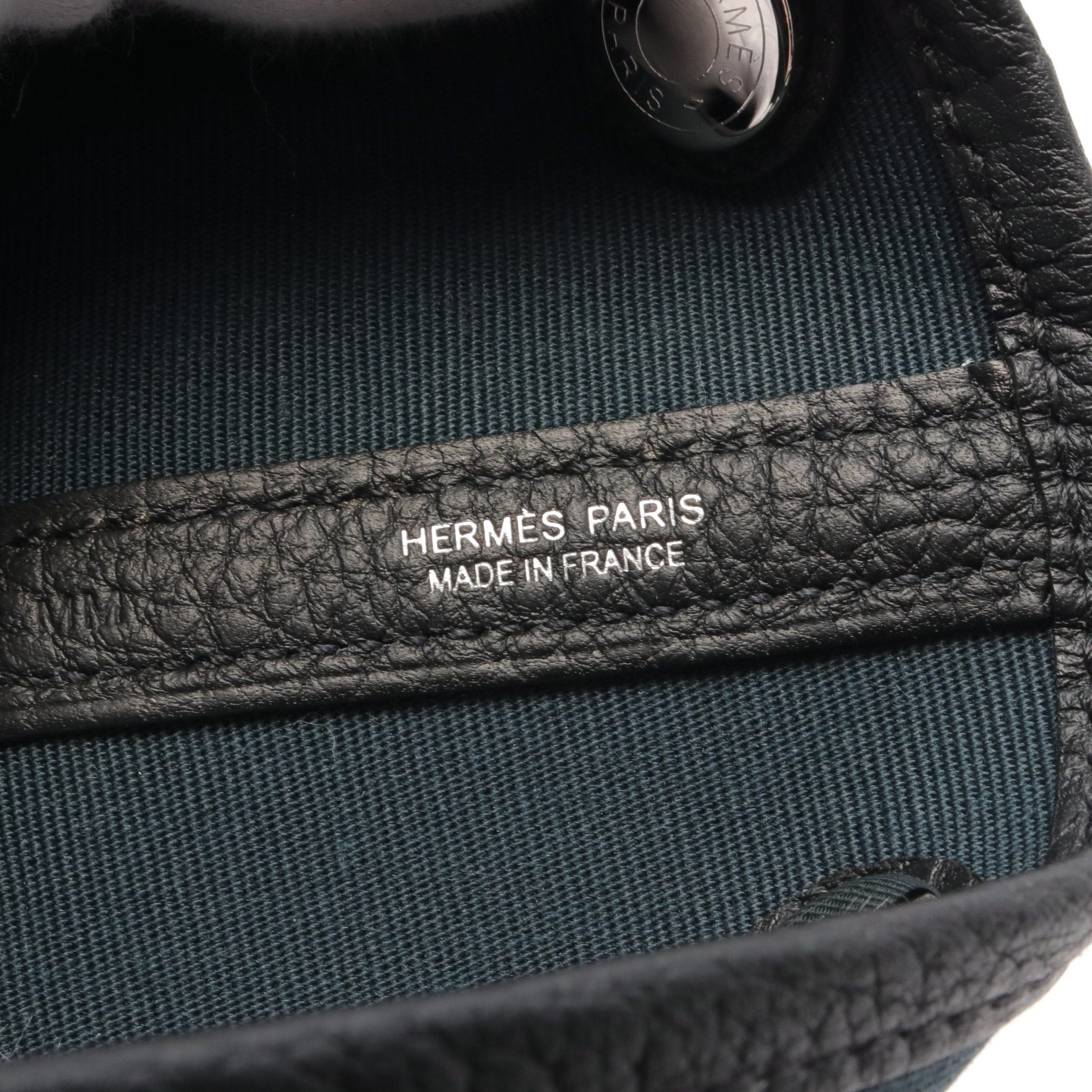 Hermes Hermes Garden Party Tpm Blue Temple Handbag Tote Bag Toile Officier Leather Green Black Silver Hardware Double Engraved Size ONE SIZE - 4 Thumbnail