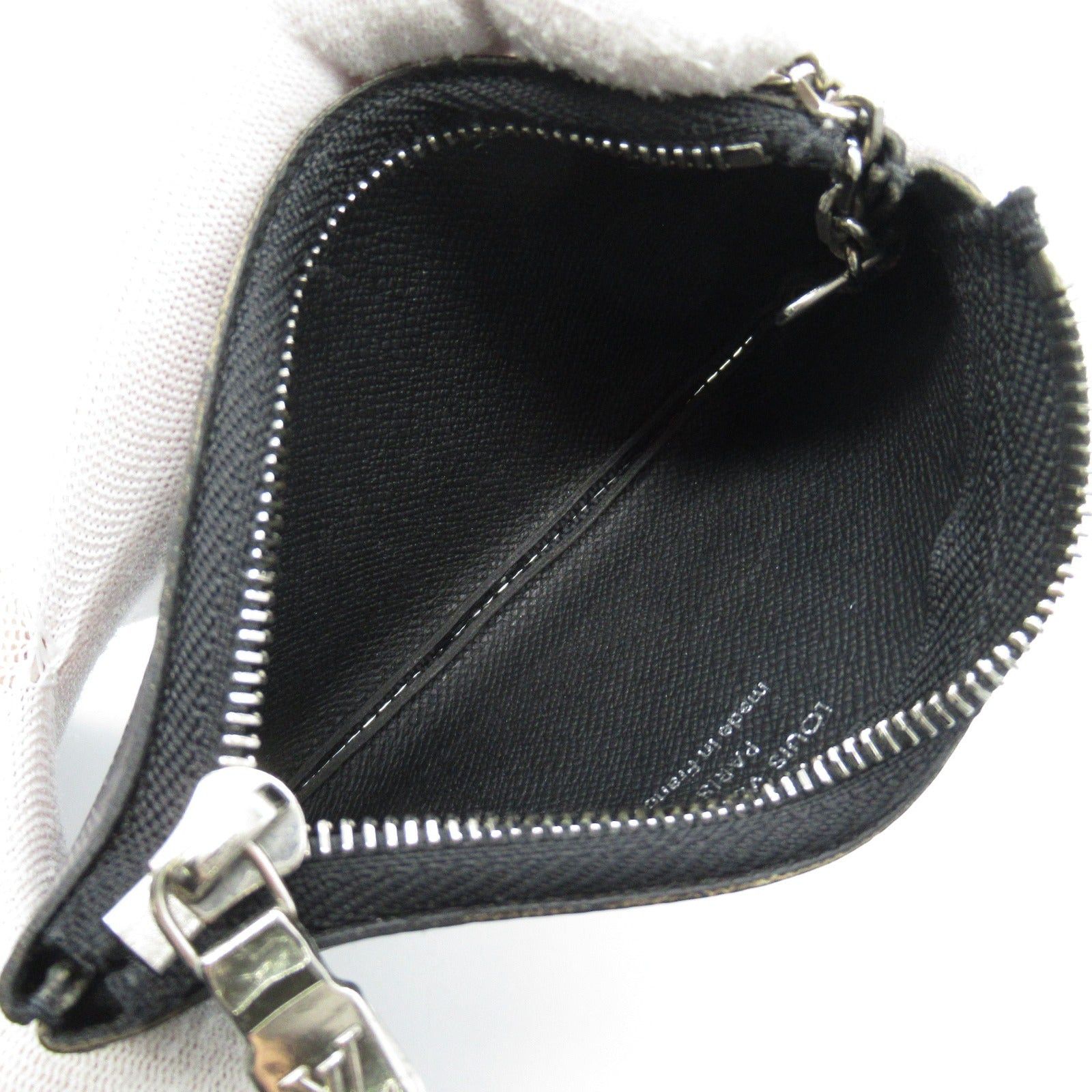 Louis Vuitton Louis Vuitton Pochette Cle Key &Amp; Coin Purse Coated Canvas Damier Graphite Black Size ONE SIZE - 4 Thumbnail