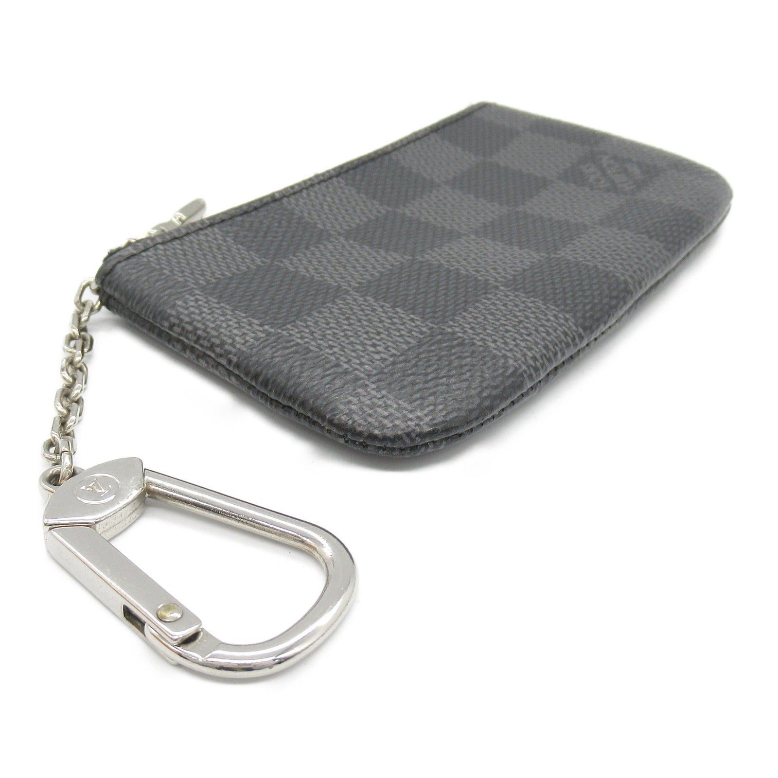 Louis Vuitton Louis Vuitton Pochette Cle Key &Amp; Coin Purse Coated Canvas Damier Graphite Black Size ONE SIZE - 2 Thumbnail