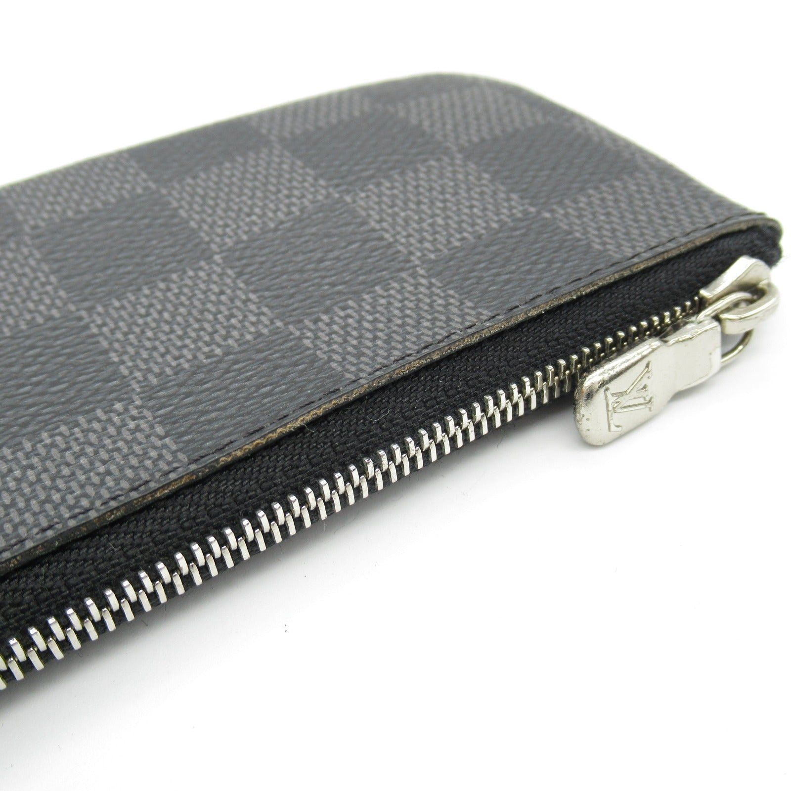 Louis Vuitton Louis Vuitton Pochette Cle Key &Amp; Coin Purse Coated Canvas Damier Graphite Black Size ONE SIZE - 7 Thumbnail