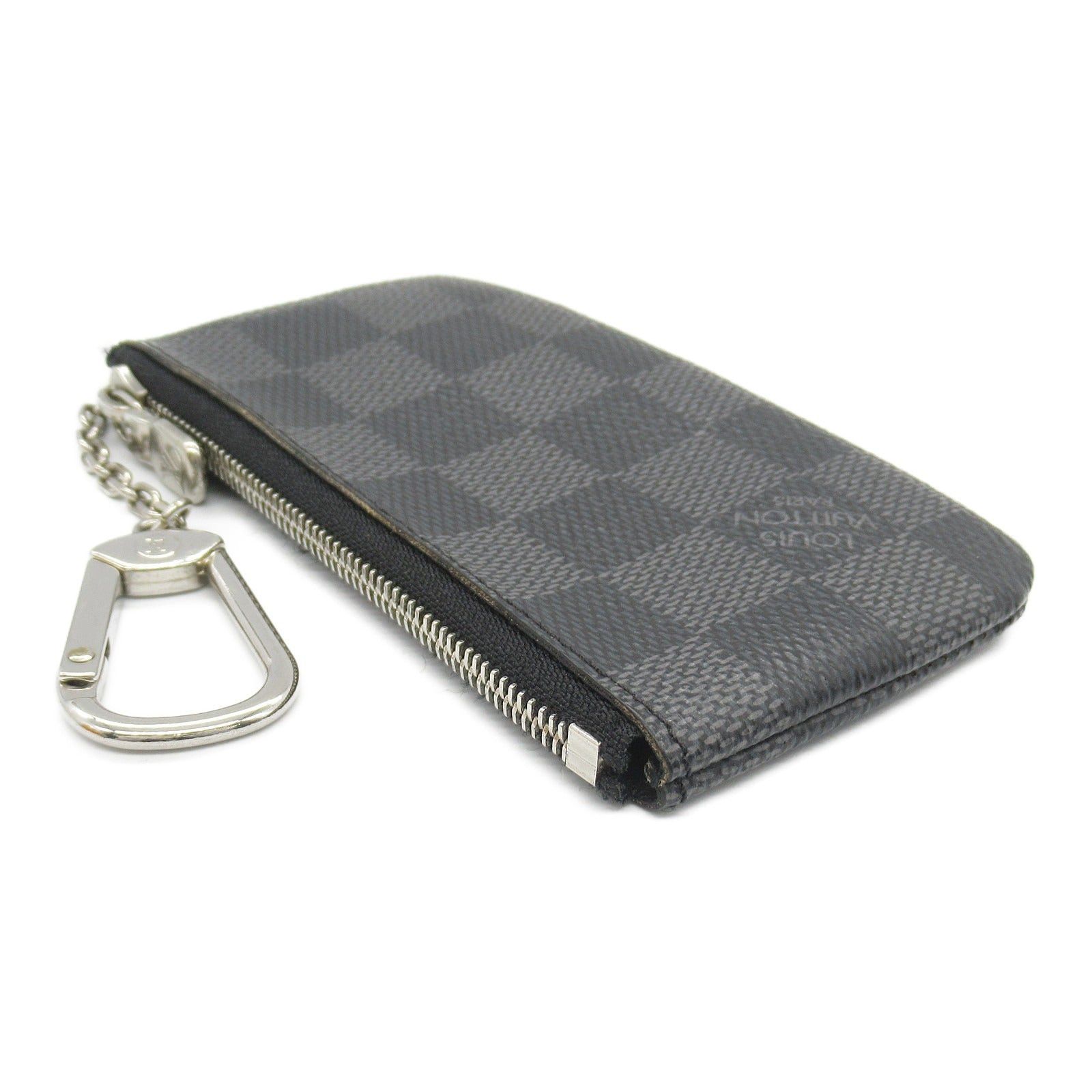Louis Vuitton Louis Vuitton Pochette Cle Key &Amp; Coin Purse Coated Canvas Damier Graphite Black Size ONE SIZE - 3 Thumbnail
