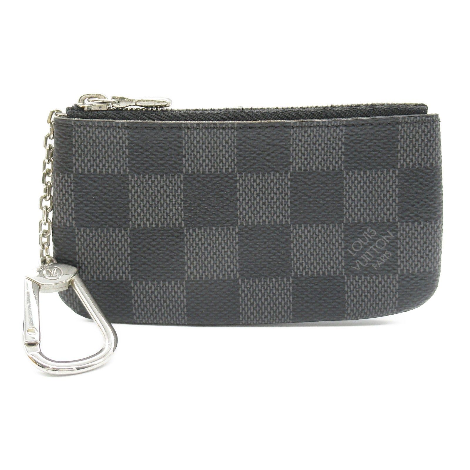 Louis Vuitton Louis Vuitton Pochette Cle Key &Amp; Coin Purse Coated Canvas Damier Graphite Black Size ONE SIZE - 9 Thumbnail