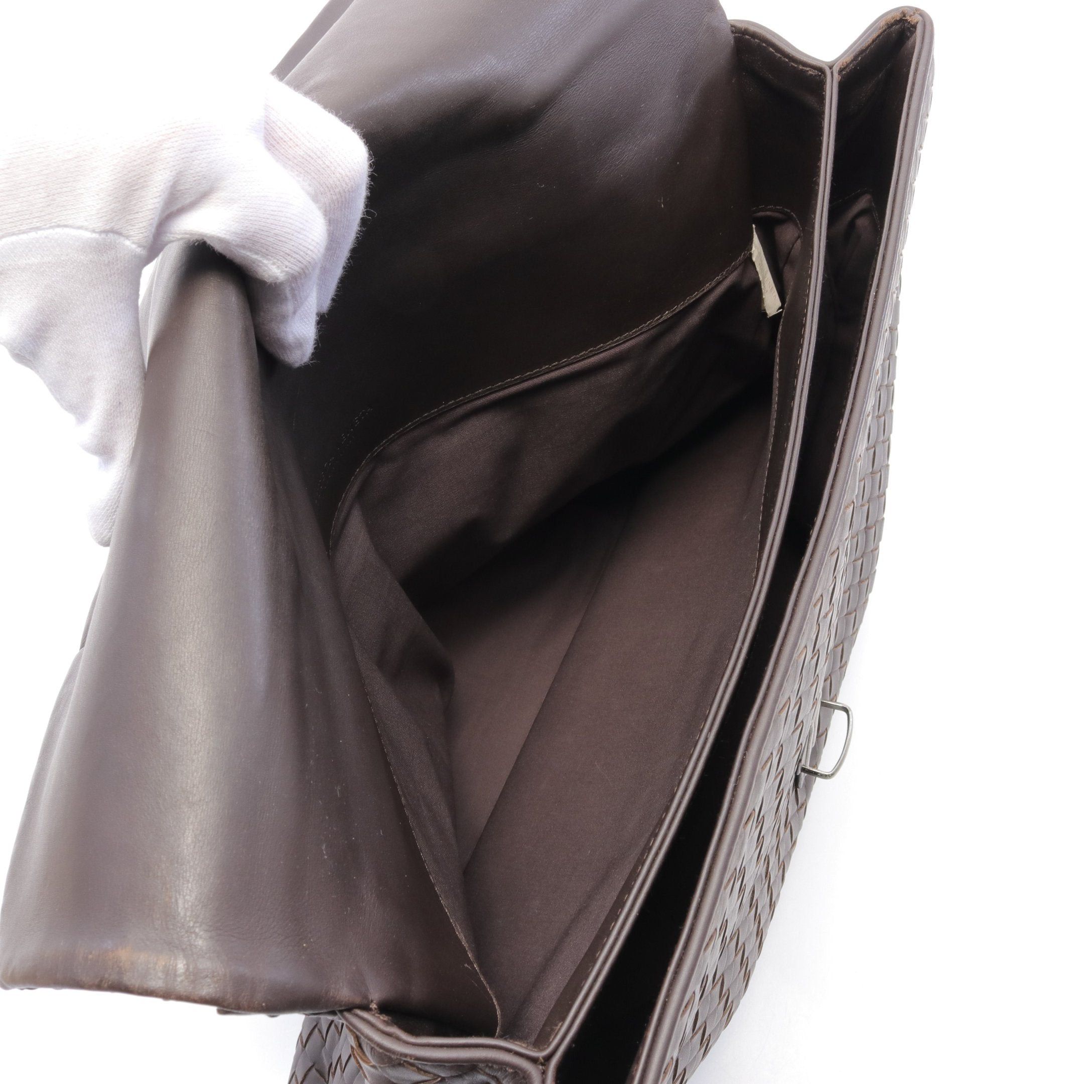 Bottega Veneta Bottega Veneta Intrecciato Briefcase Business Bag Leather Dark Brown Size ONE SIZE - 3 Thumbnail