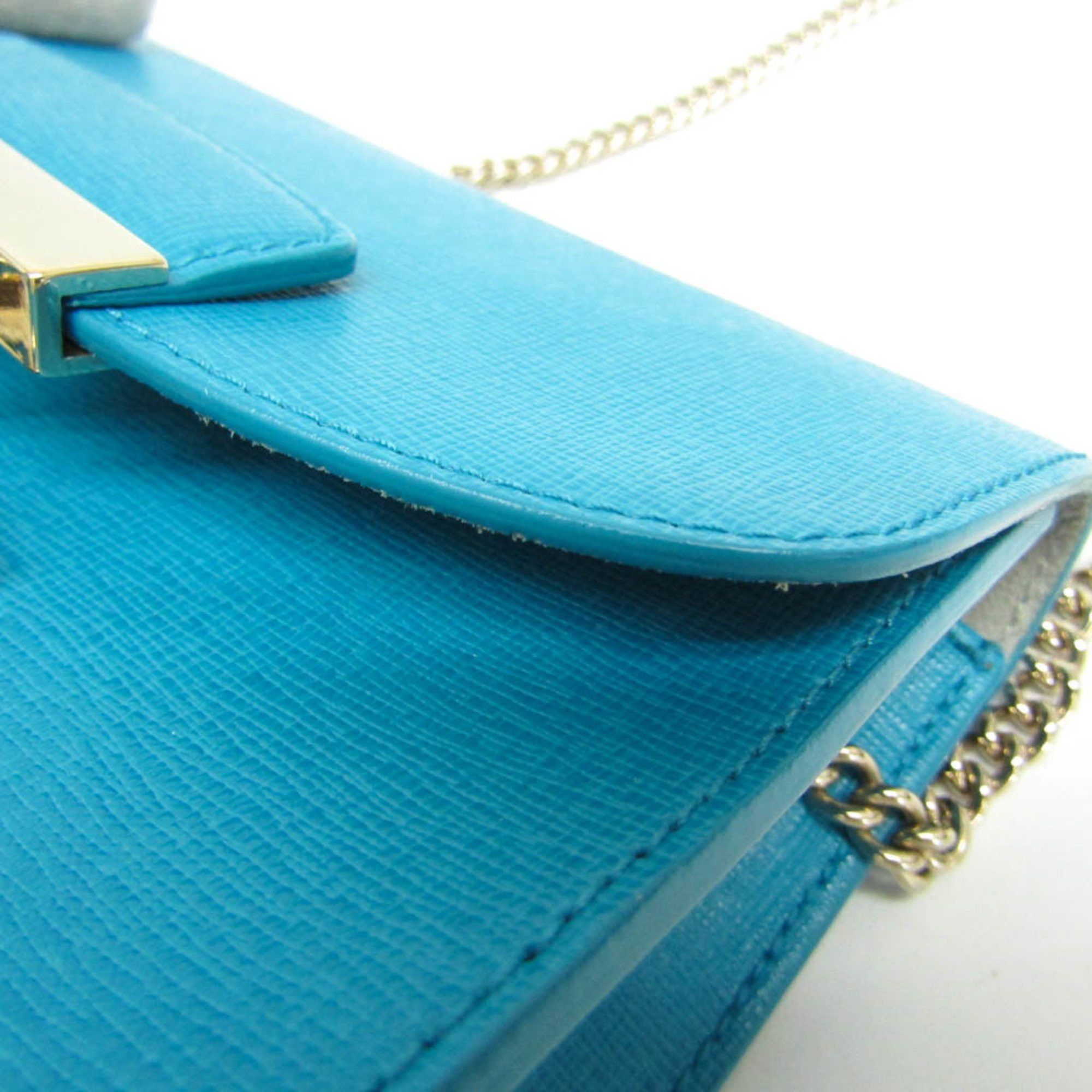 Furla Furla Julia Mini Chain Women's Leather Shoulder Bag Blue Size ONE SIZE - 7 Thumbnail