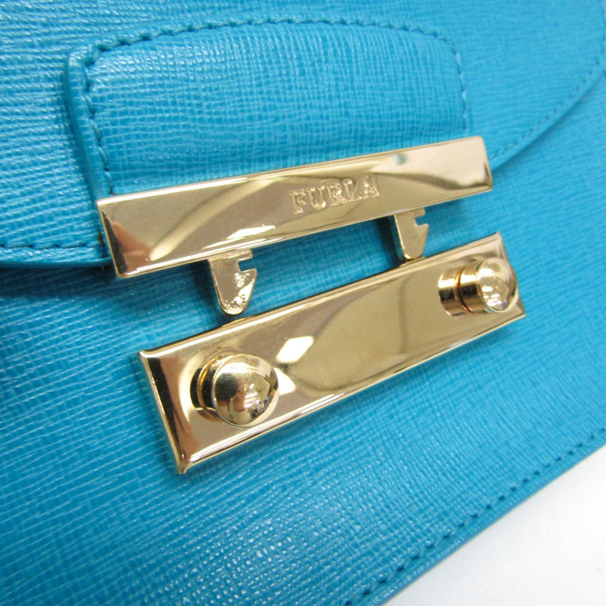 Furla Furla Julia Mini Chain Women's Leather Shoulder Bag Blue Size ONE SIZE - 8 Thumbnail