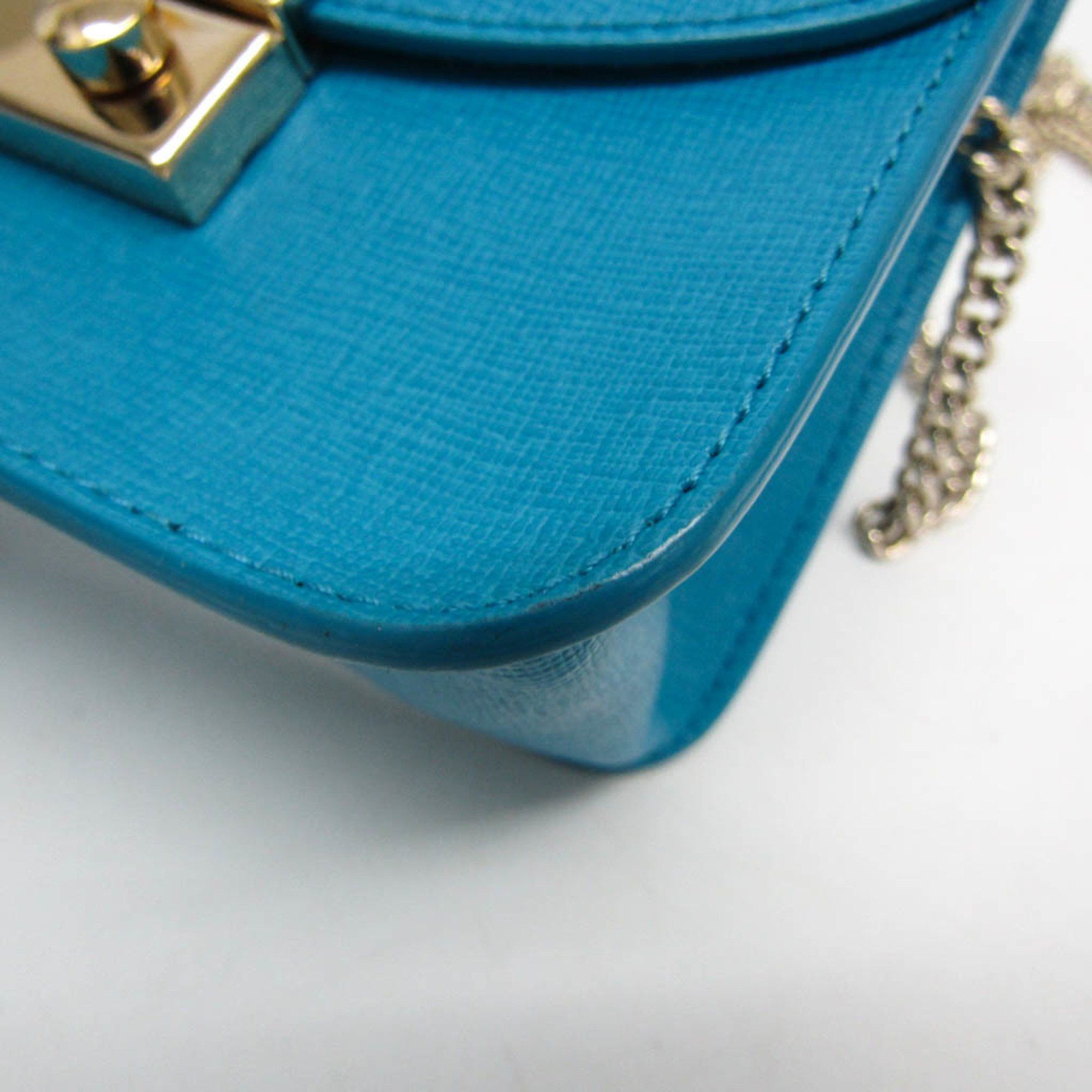 Furla Furla Julia Mini Chain Women's Leather Shoulder Bag Blue Size ONE SIZE - 5 Thumbnail