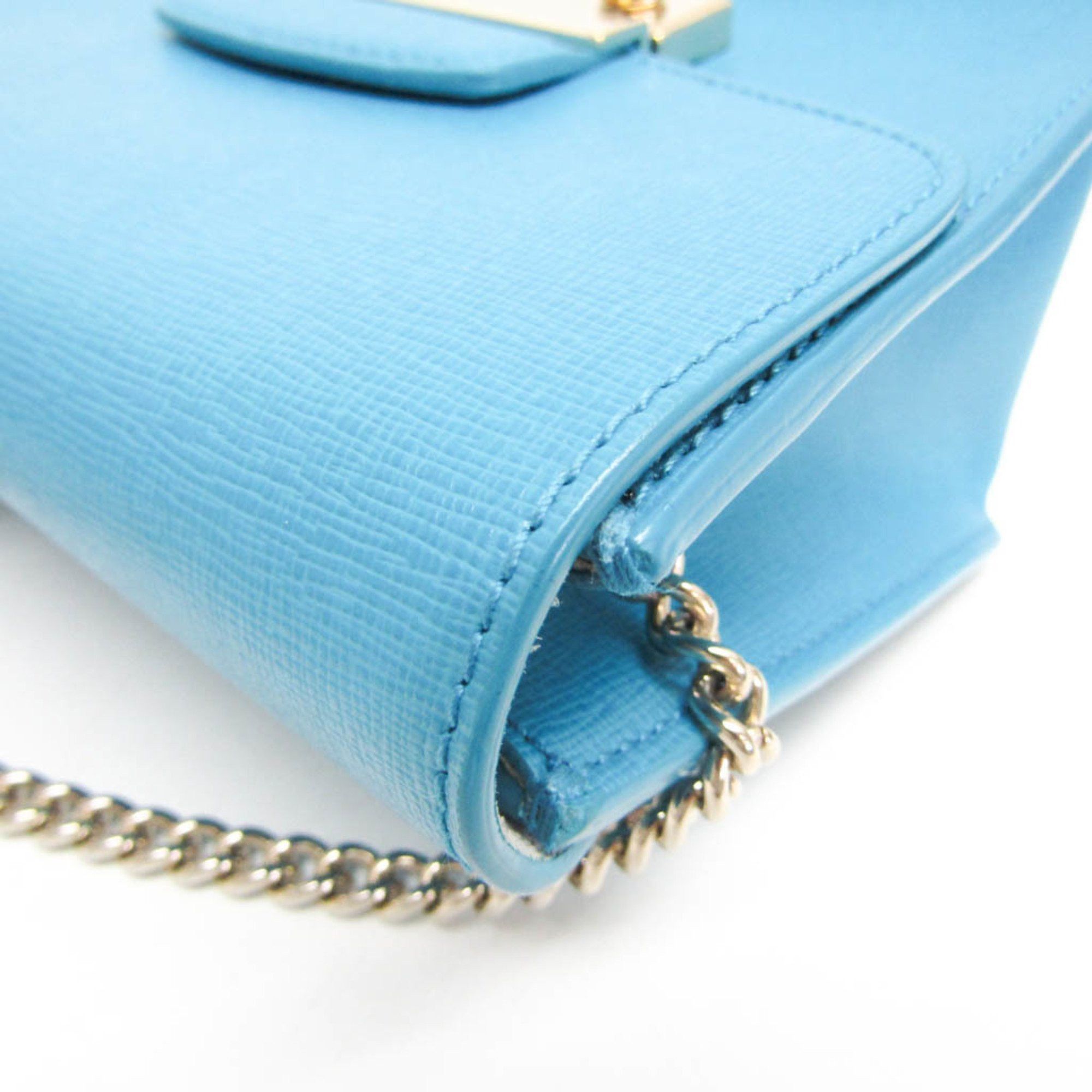 Furla Furla Julia Mini Chain Women's Leather Shoulder Bag Blue Size ONE SIZE - 6 Thumbnail