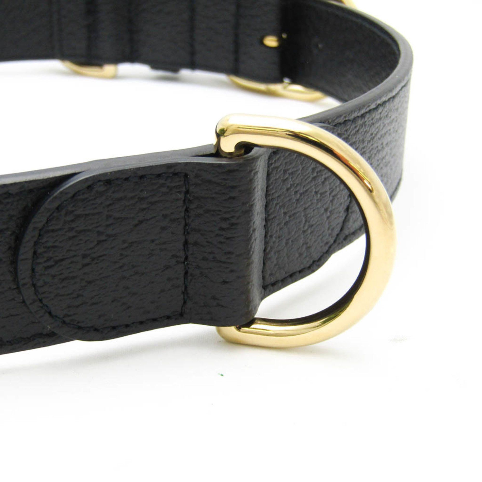 Gucci Gucci Interlocking G 695256 Dog Collar Leather Black Size ONE SIZE - 9 Thumbnail