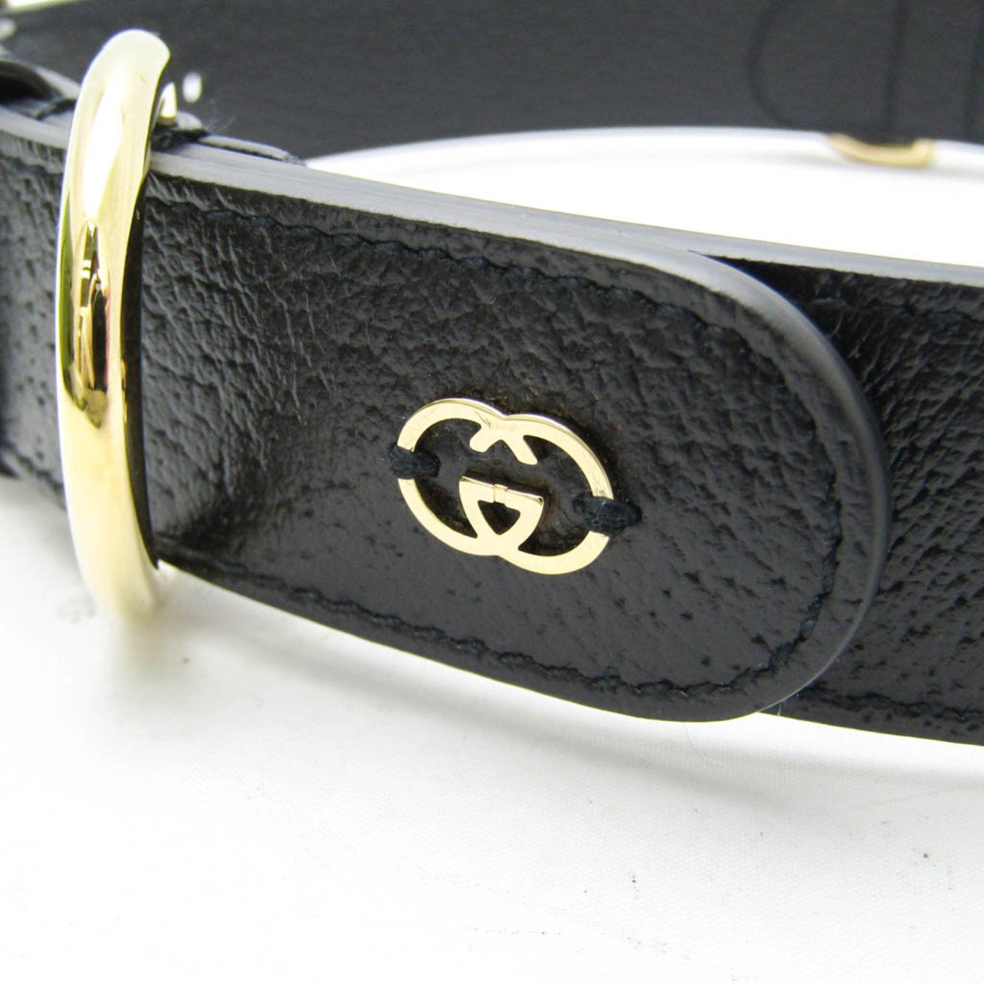 Gucci Gucci Interlocking G 695256 Dog Collar Leather Black Size ONE SIZE - 5 Thumbnail