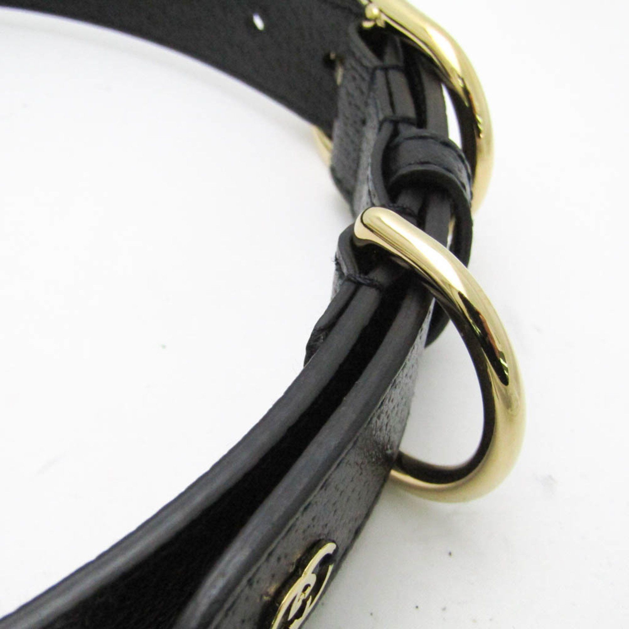 Gucci Gucci Interlocking G 695256 Dog Collar Leather Black Size ONE SIZE - 6 Thumbnail